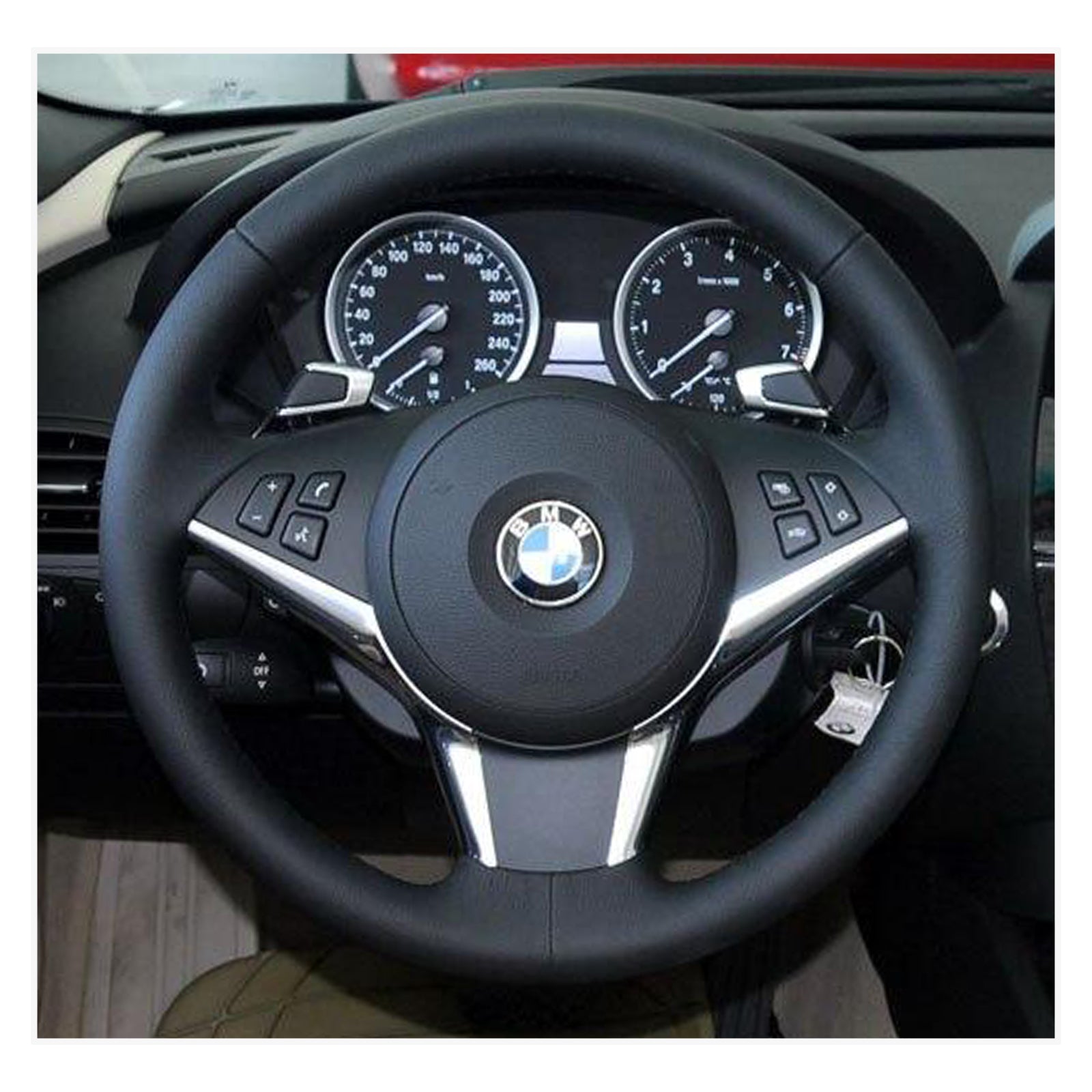 MEWANT Lenkradbezug für BMW 5 Series E60 (Sedan) 2003-2009 / 5 Series E61 (Touring) / 6 Series E63 (Coupe) E64 (Convertible) 2004-2010 - Mewant.de
