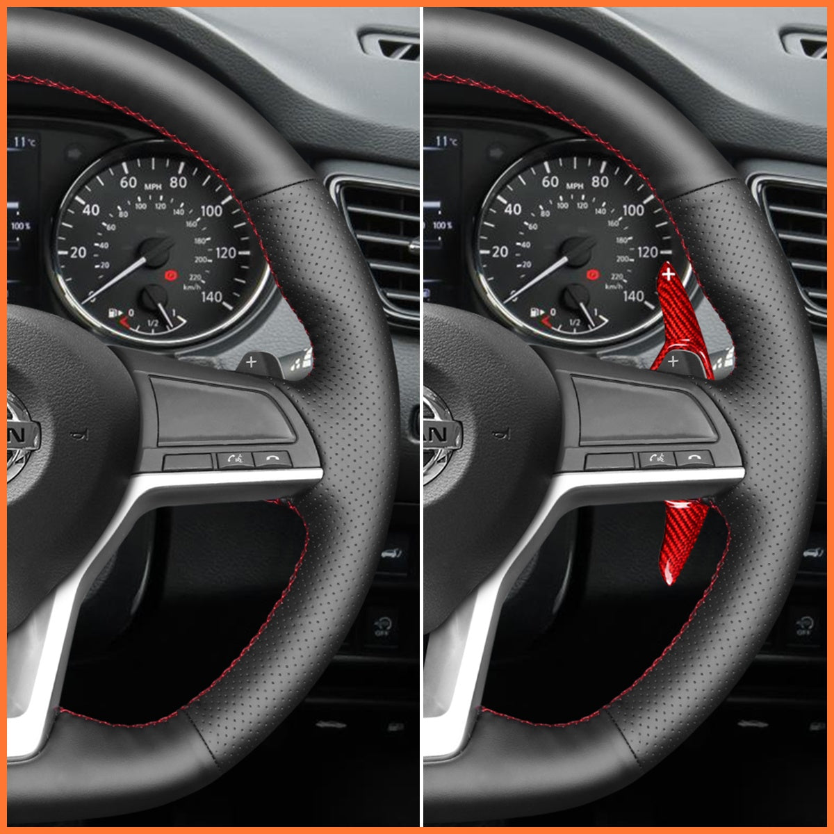 Schaltwippen für Nissan Qashqai II (J11) / X-Trail III (T32) / Juke II (F16) / Leaf II (ZE1) / Micra V (K14) 2017-2025 - Mewant.de
