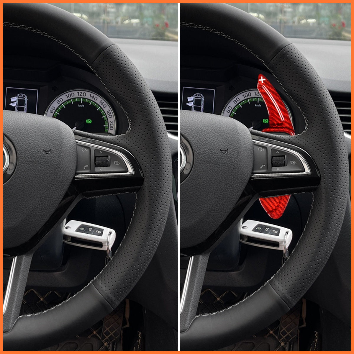Schaltwippen für Skoda Citigo / Fabia / Karoq / Rapid / Roomster / Octavia / Superb / Yeti / Kodiaq / Scala 2013-2019 - Mewant.de