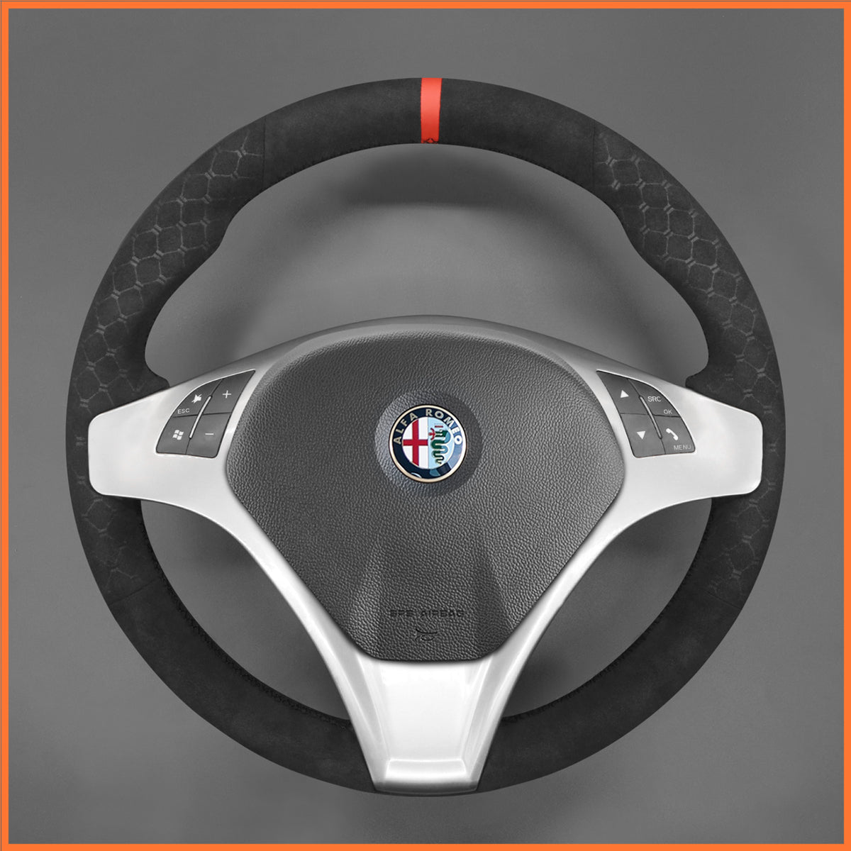 MEWANT Funda para volante de Alfa Romeo Giulietta 2010-2014 MiTo 2008-2015
