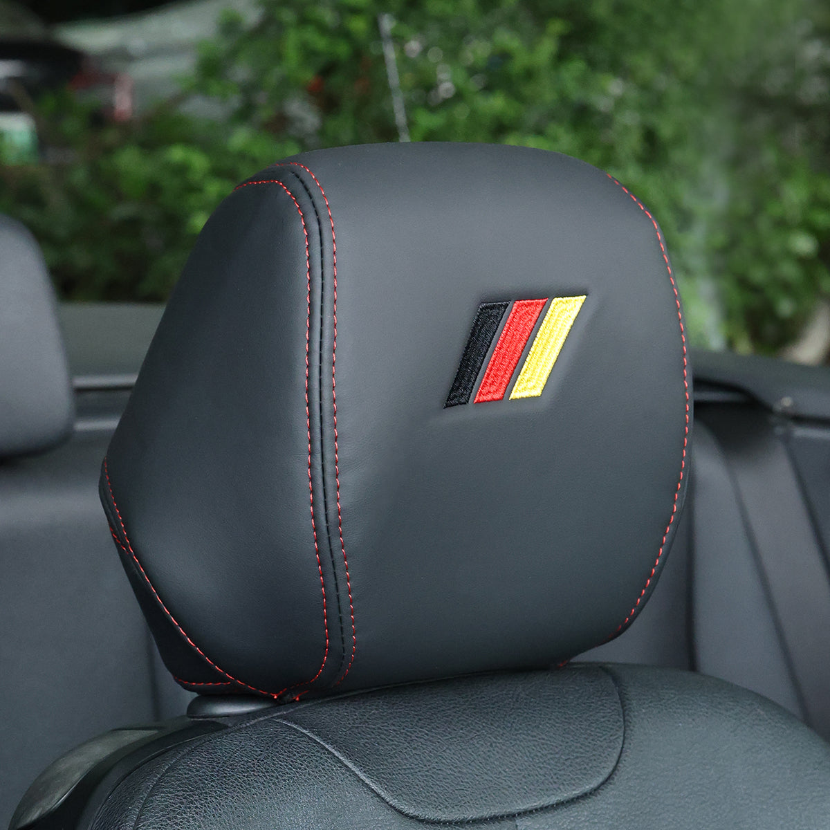 MEWANT Fundas de reposacabezas BMW F30 F31 F34 F32 F33 F36 F22 F23 para reposacabezas estándar con diseño de bordado personalizado