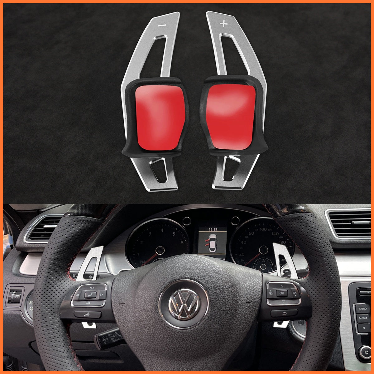 Schaltwippen für Volkswagen Tiguan / Golf / CC / Passat / Touran / Jetta / Sharan / EOS / Caddy / Amarok / California / Caravelle 2009-2016 - Mewant.de