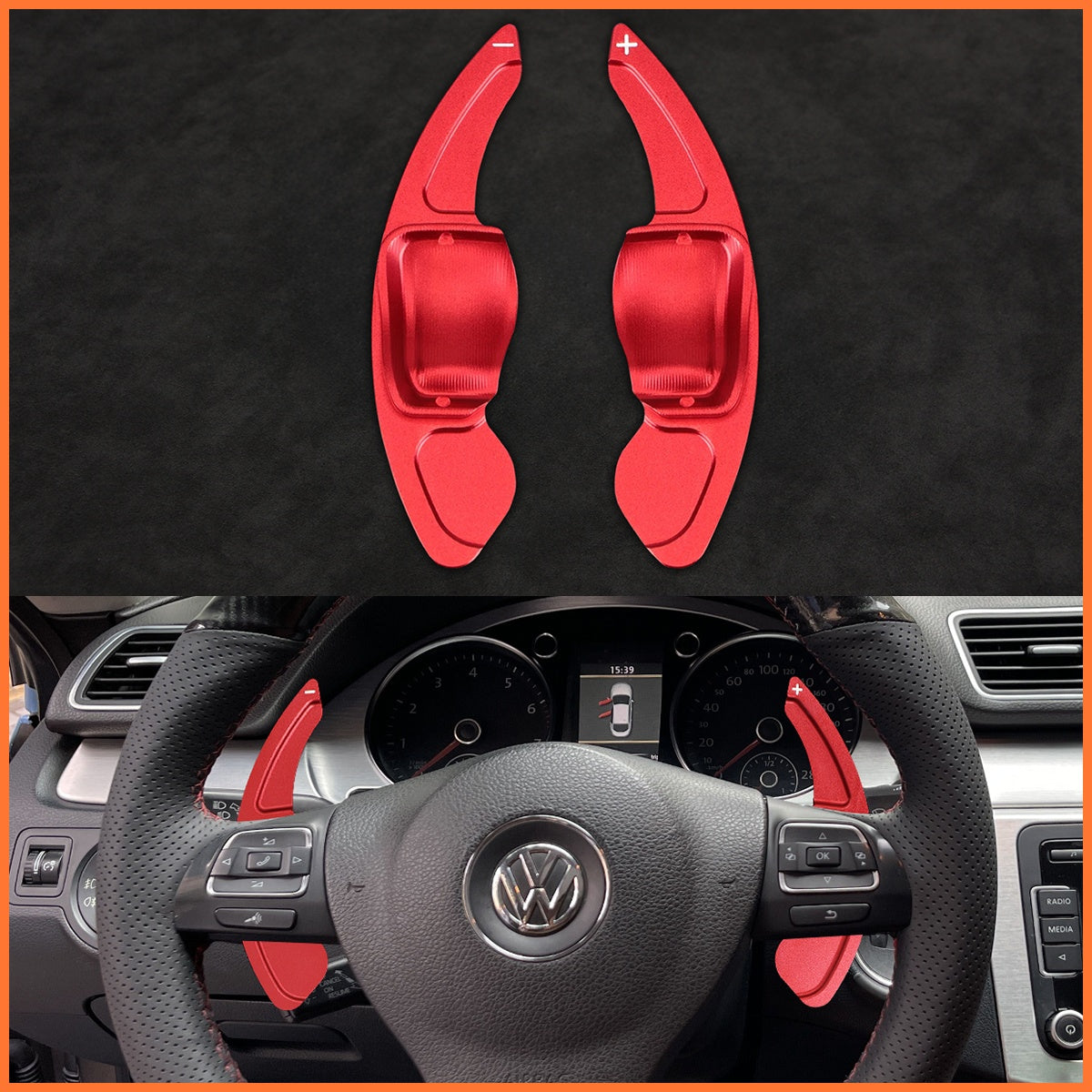 Schaltwippen für Volkswagen Tiguan / Golf / CC / Passat / Touran / Jetta / Sharan / EOS / Caddy / Amarok / California / Caravelle 2009-2016 - Mewant.de