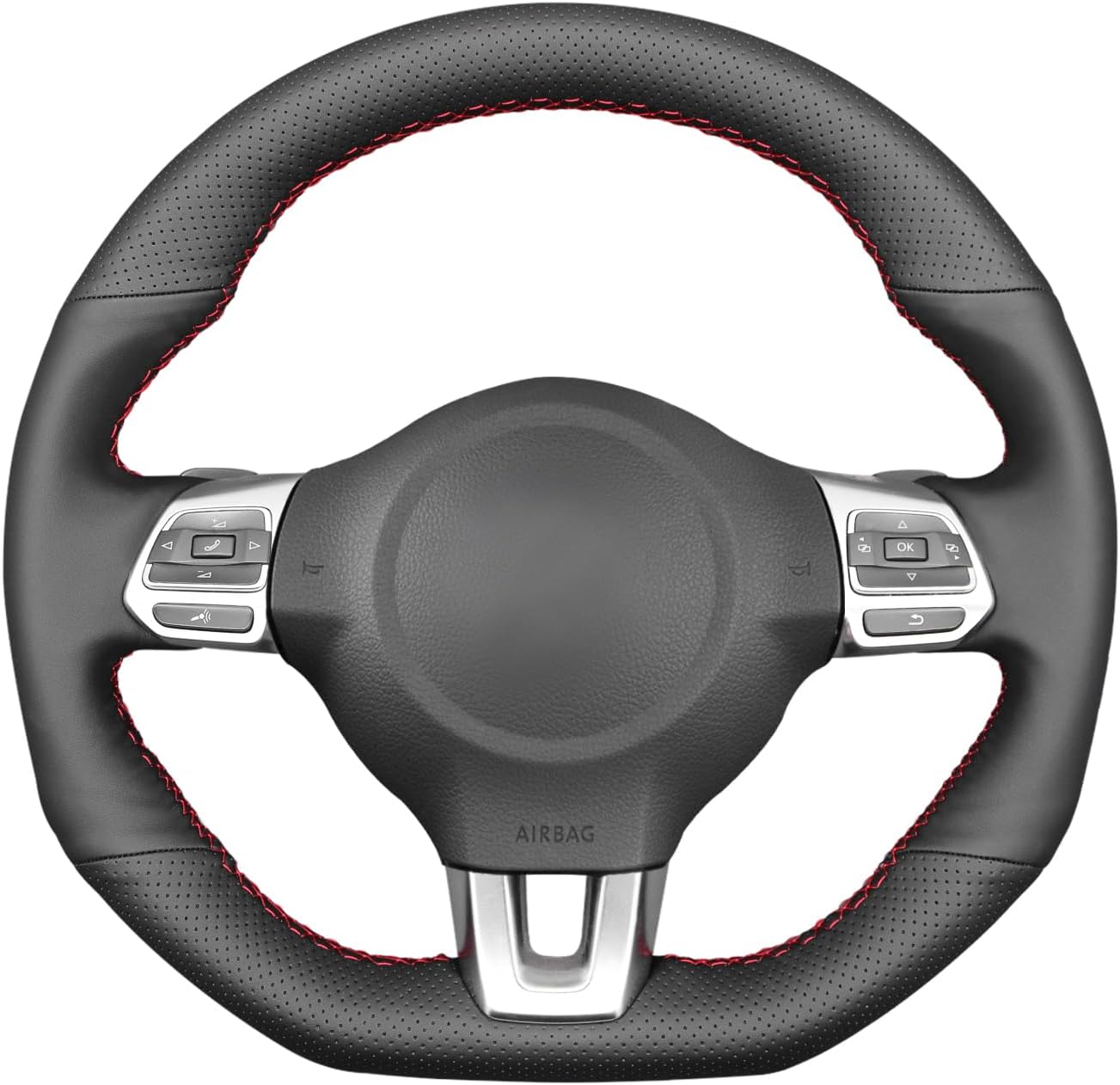 MEWANT Lenkradbezug für Volkswagen Golf 6 (VI) GTI / Polo GTI / Polo R-Line / Scirocco / CC R-Line / Tiguan R-Line - Mewant.de