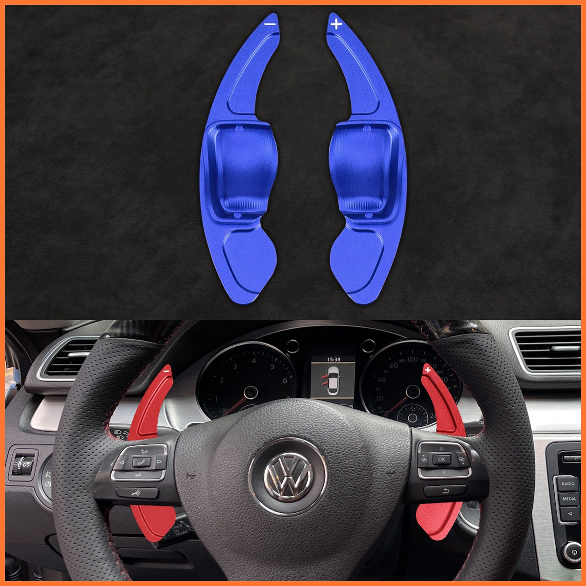 Schaltwippen für Volkswagen Tiguan / Golf / CC / Passat / Touran / Jetta / Sharan / EOS / Caddy / Amarok / California / Caravelle 2009-2016 - Mewant.de
