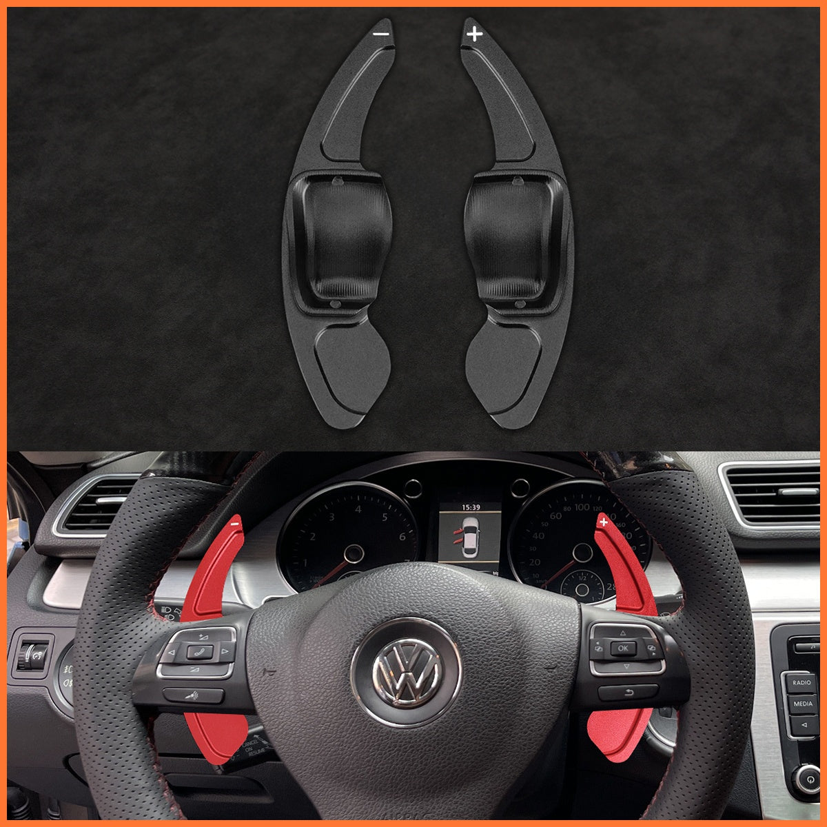 Schaltwippen für Volkswagen Tiguan / Golf / CC / Passat / Touran / Jetta / Sharan / EOS / Caddy / Amarok / California / Caravelle 2009-2016 - Mewant.de