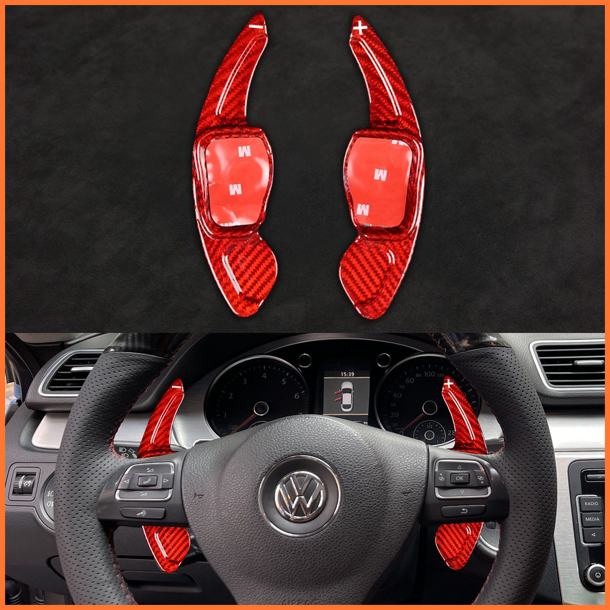 Schaltwippen für Volkswagen Tiguan / Golf / CC / Passat / Touran / Jetta / Sharan / EOS / Caddy / Amarok / California / Caravelle 2009-2016 - Mewant.de