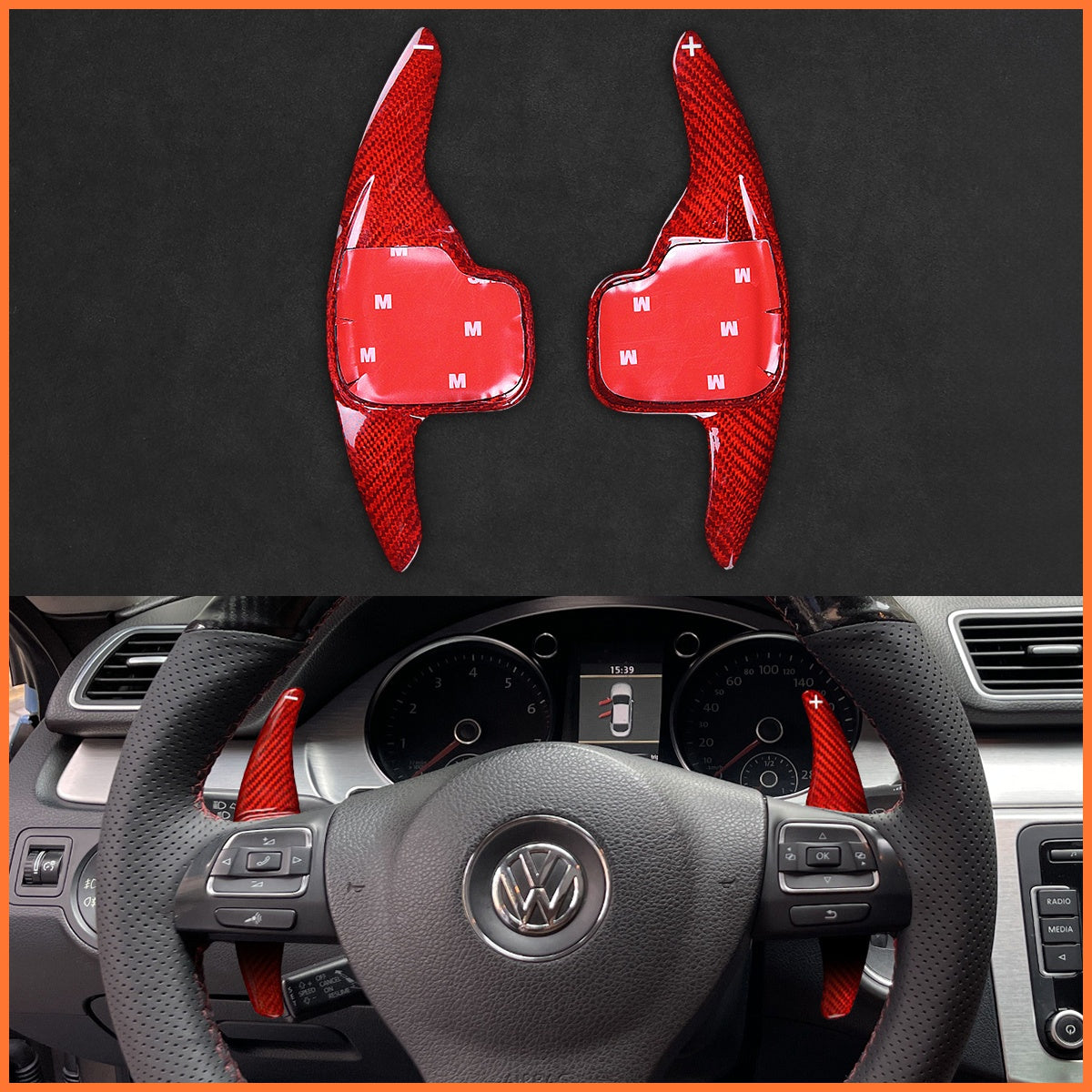 Schaltwippen für Volkswagen Tiguan / Golf / CC / Passat / Touran / Jetta / Sharan / EOS / Caddy / Amarok / California / Caravelle 2009-2016 - Mewant.de