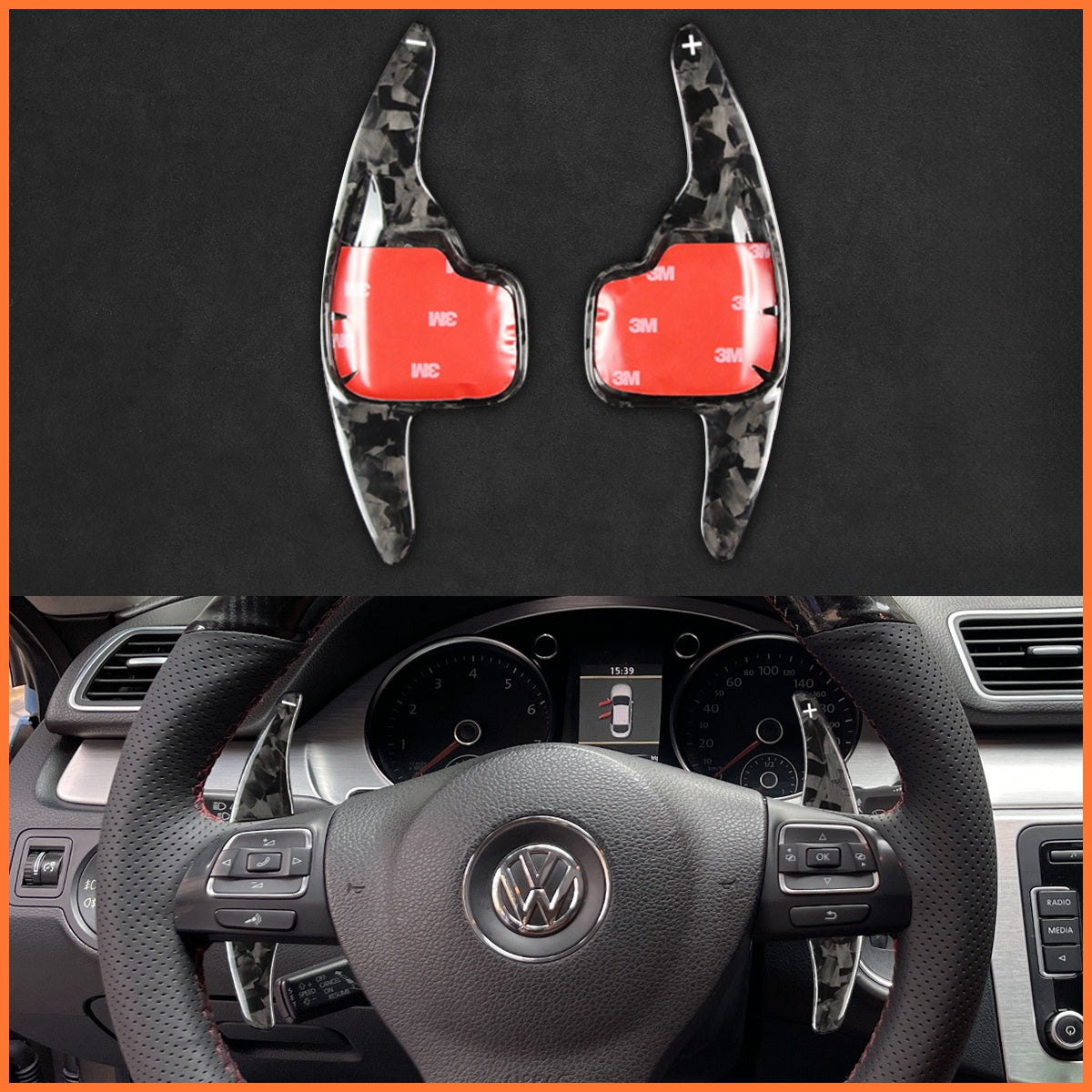 Schaltwippen für Volkswagen Tiguan / Golf / CC / Passat / Touran / Jetta / Sharan / EOS / Caddy / Amarok / California / Caravelle 2009-2016 - Mewant.de