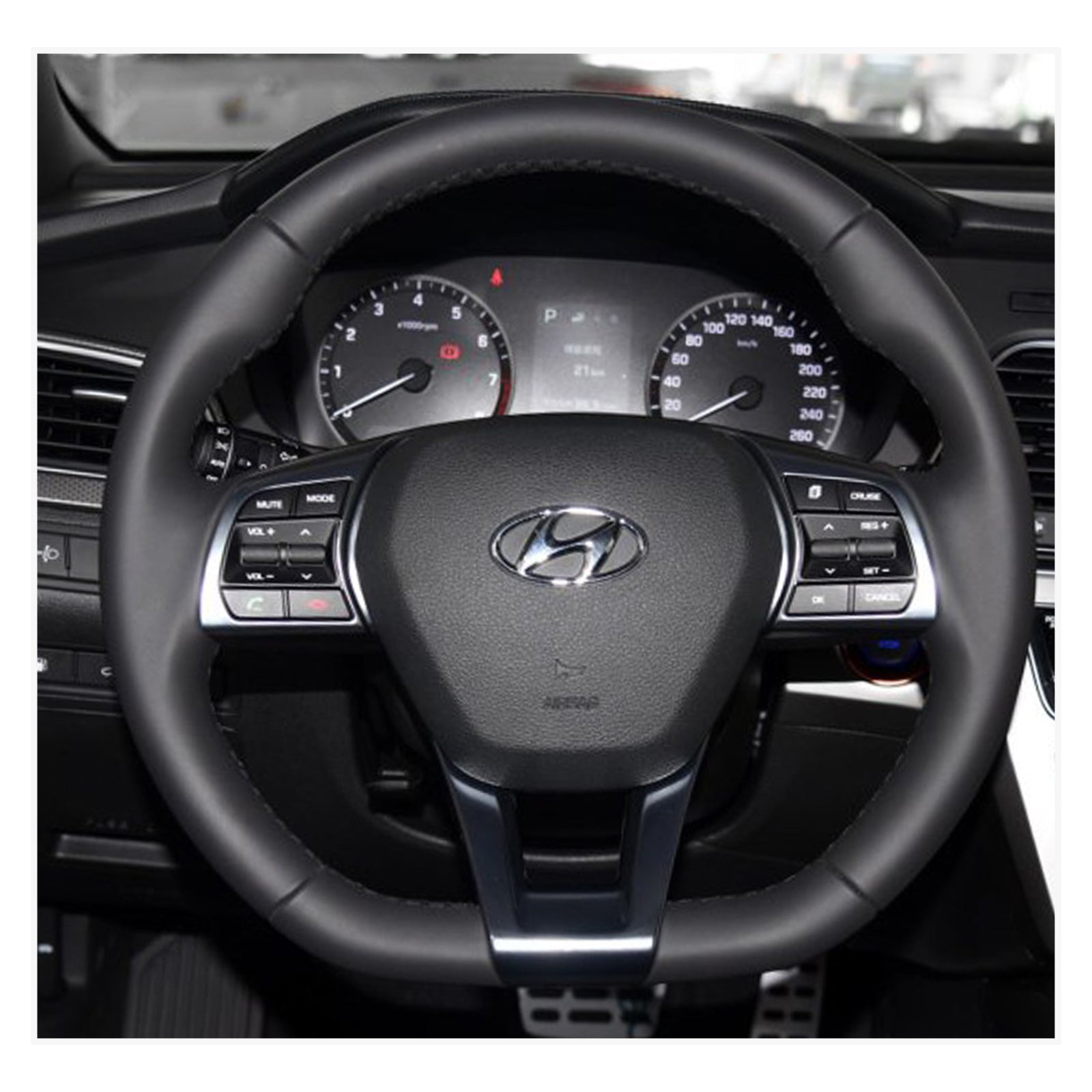 MEWANT Lenkradbezug für Hyundai Sonata 3-Spoke D Shape 2015-2019 - Mewant.de