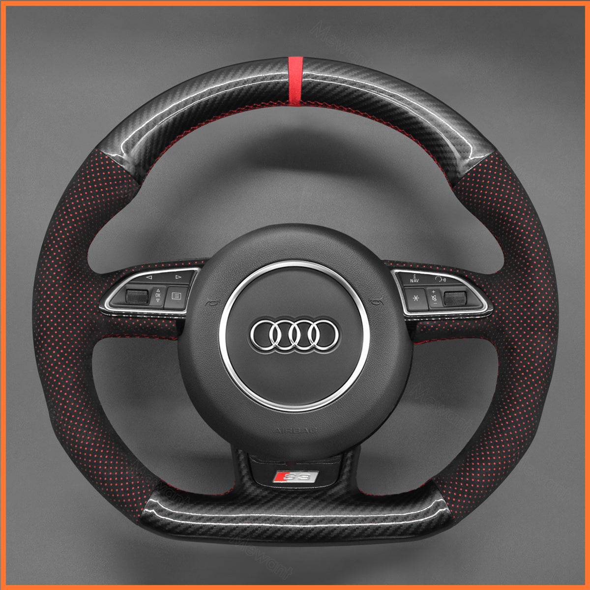 MEWANT Lenkradbezug für Audi A5 A7 2012-2018 / RS 5 RS 7 2014-2018 / S3 S4 S5 S6 S7 2013-2018 / SQ5 2014-2017 - Mewant.de