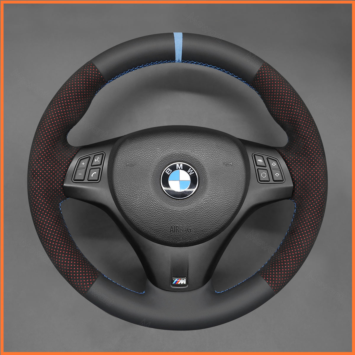 MEWANT Funda de volante para BMW E87 E81 E82 E88 E82 Serie 3 E90 E91 E92 E93 2007-2013