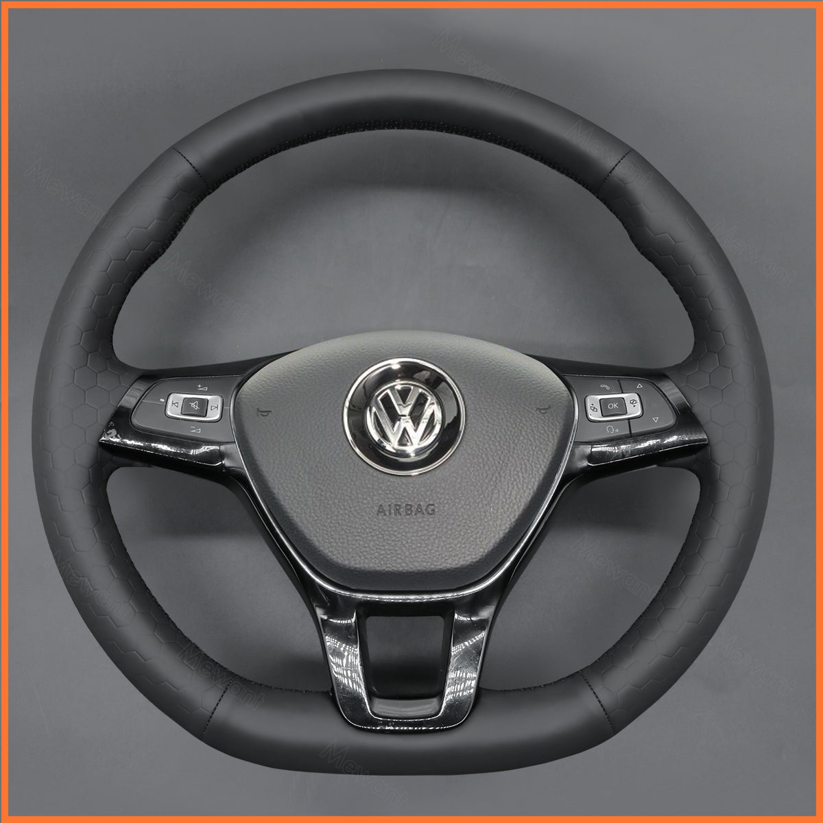 MEWANT Funda para volante de VW Golf / Passat / Tiguan / Touareg / Caddy / Crafter 2017-2021