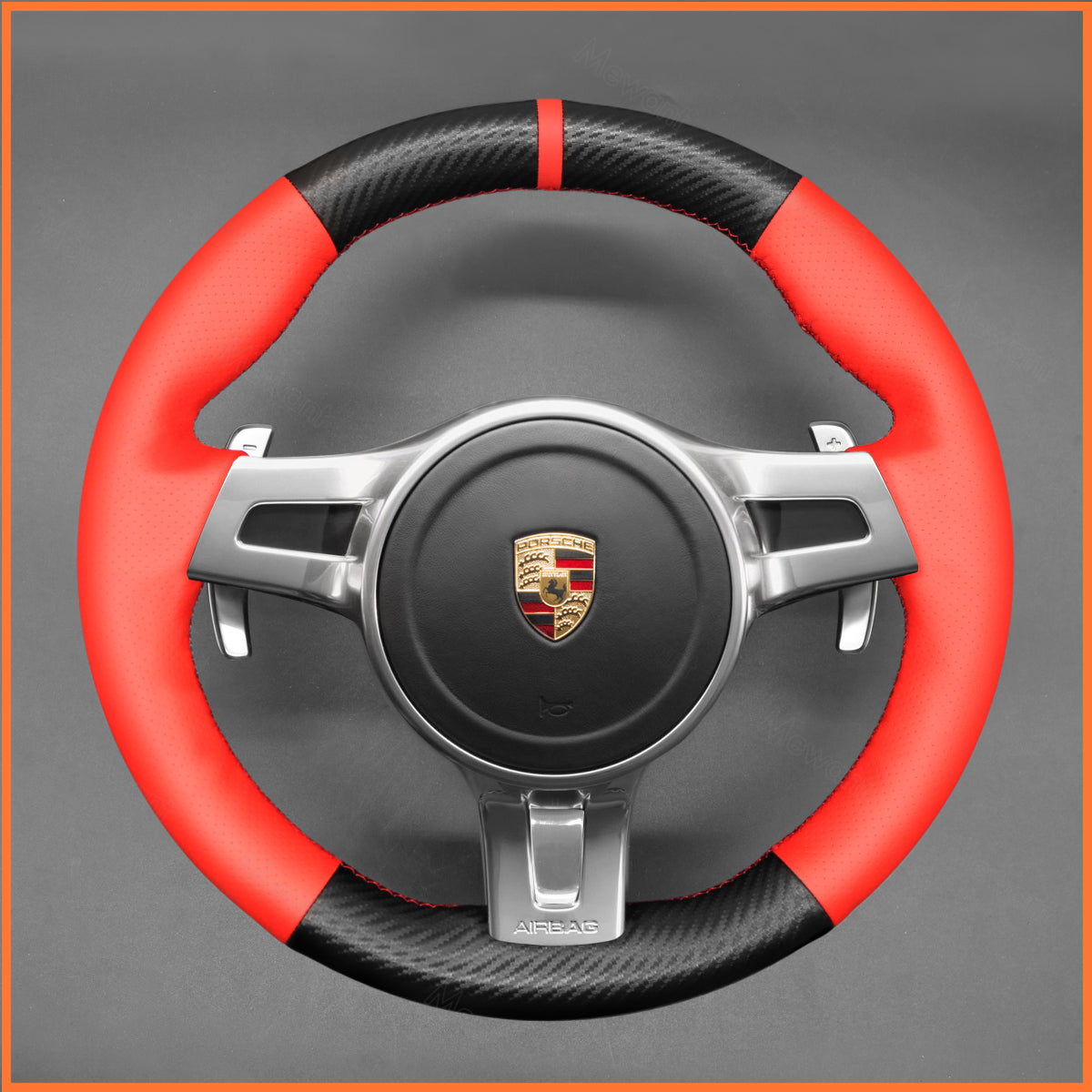 MEWANT Lenkradbezug für Porsche 911 (991) / Boxster (981) 2009-2016 / Cayman (981) / Cayenne / Panamera 2013-2016 - Mewant.de