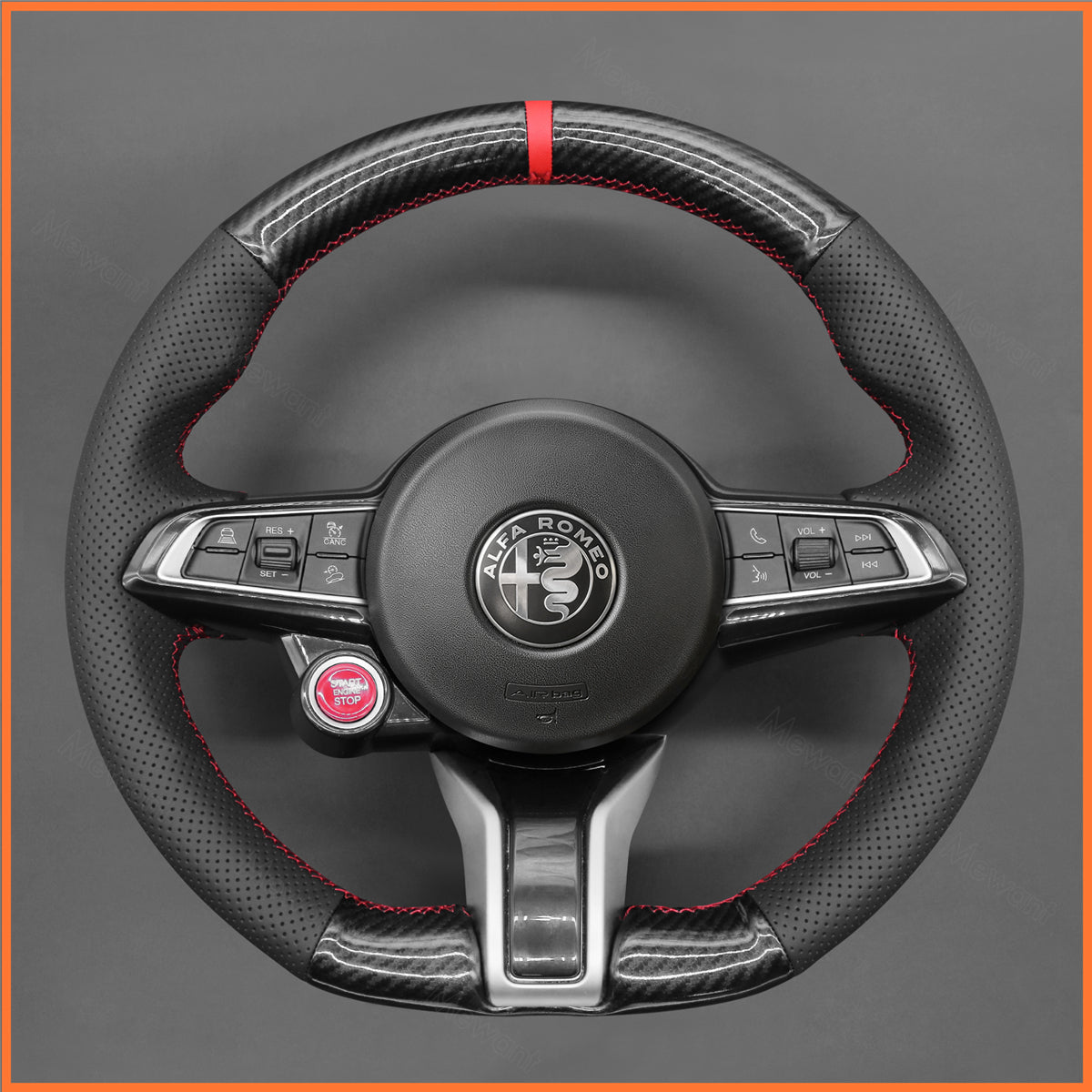 MEWANT Lenkradbezug für Alfa Romeo Giulia Quadrifoglio 2020-2022 / Stelvio Quadrifoglio 2020-2022 - Mewant.de