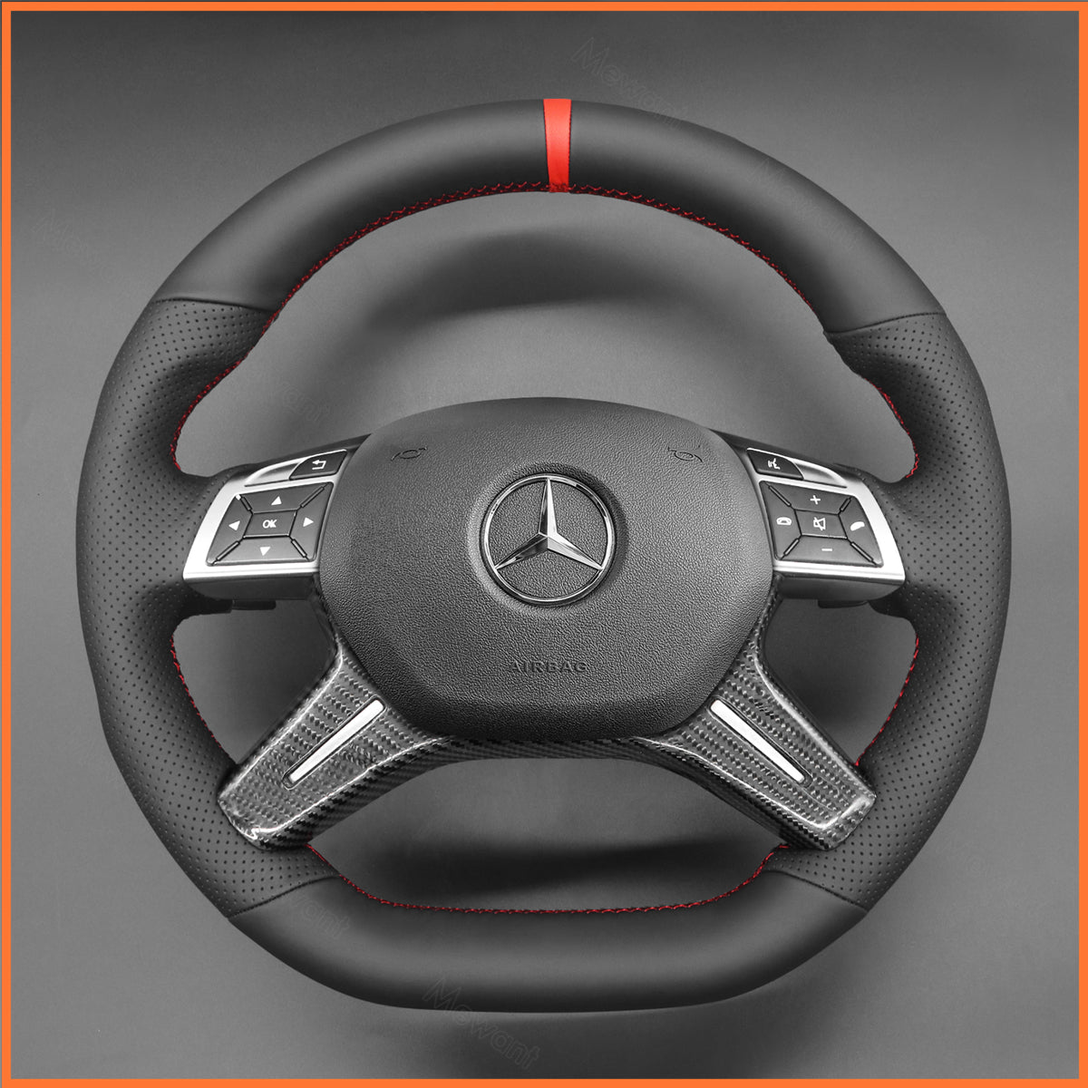 MEWANT Lenkradbezug für Mercedes-Benz GL 63 AMG (X166) / ML 63 AMG / G 63 / G 65 / G-Class (W463) 2017-2018 - Mewant.de