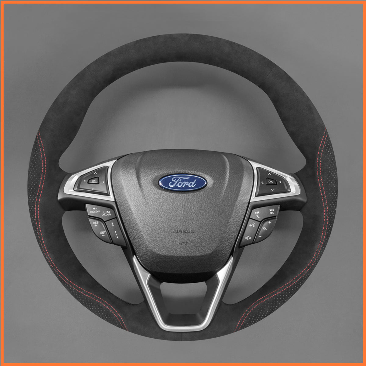 Funda de volante MEWANT para Ford Mondeo 2014-2022 S-Max 2015-2024 Edge 2015-2020 Galaxy 2015-2023