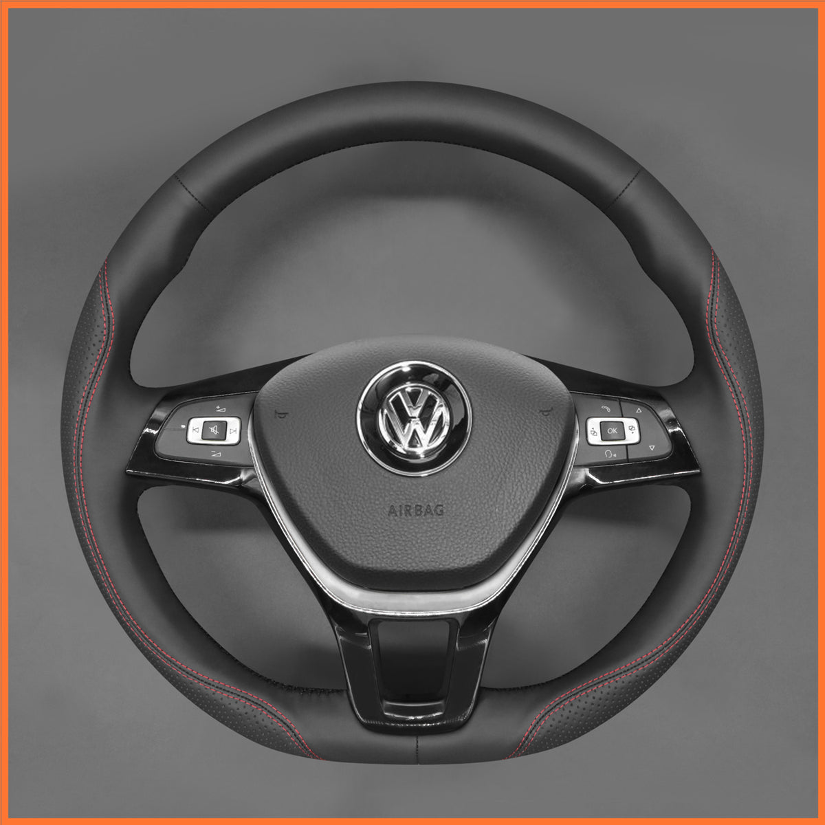 Funda de volante MEWANT para VW Caddy / Crafter / Passat / Golf 7 / Polo / Arteon / Tiguan / Touareg / Jetta Variant 2015-2021