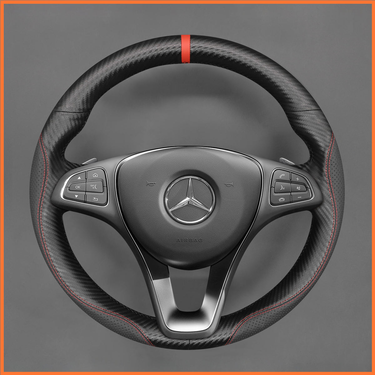 MEWANT Funda para volante para Benz W176 W213 W246 W205 C117 C218 EQV W447 W166 X156 X253 C253 W166 C292 W470