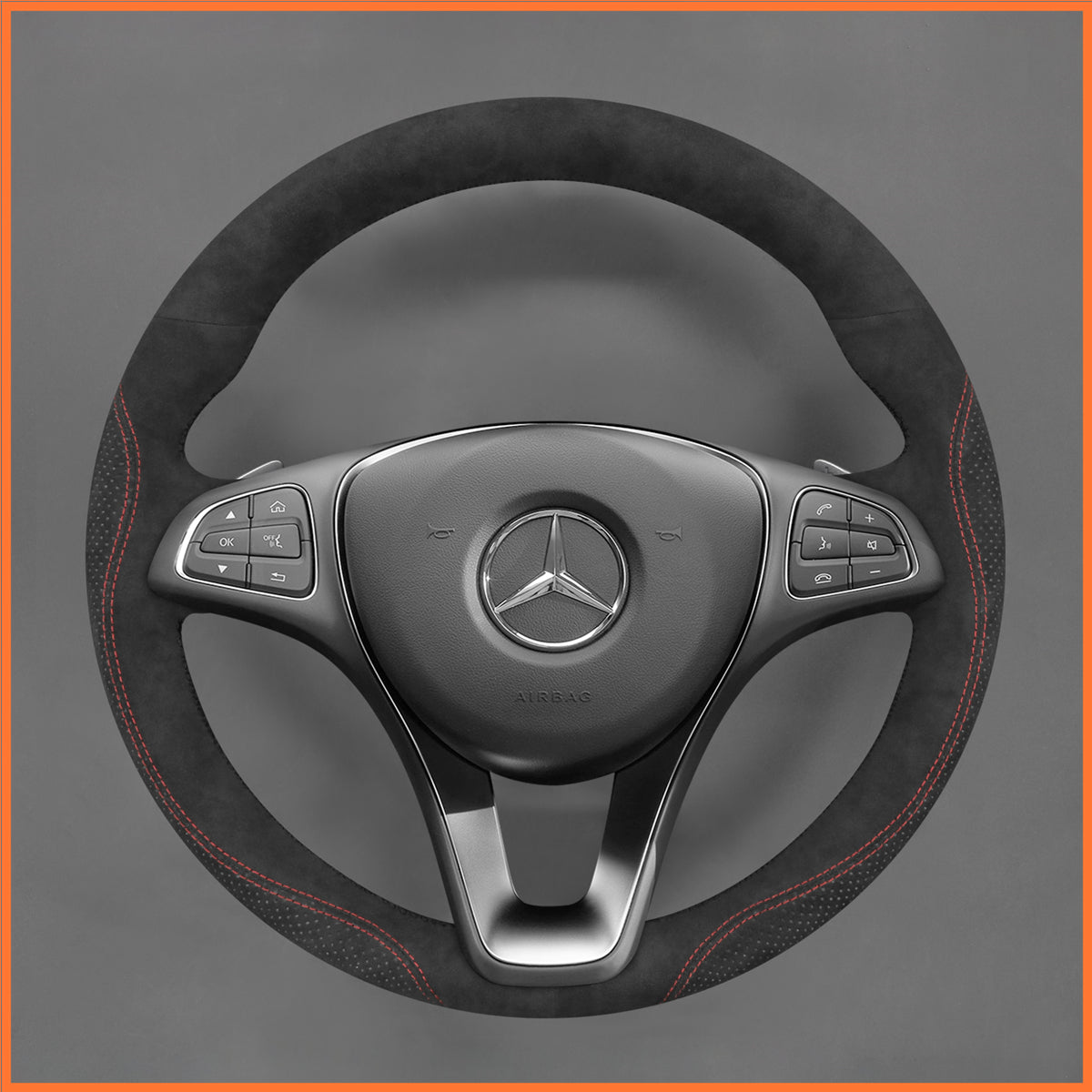 MEWANT Funda para volante para Benz W176 W213 W246 W205 C117 C218 EQV W447 W166 X156 X253 C253 W166 C292 W470