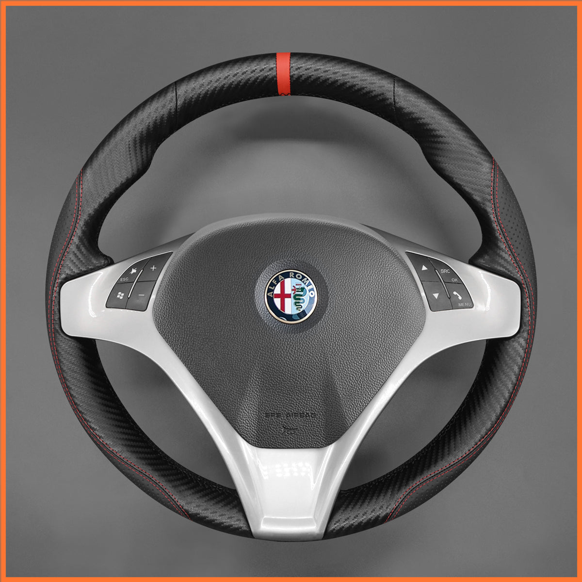 MEWANT Funda para volante de Alfa Romeo Giulietta 2010-2014 MiTo 2008-2015