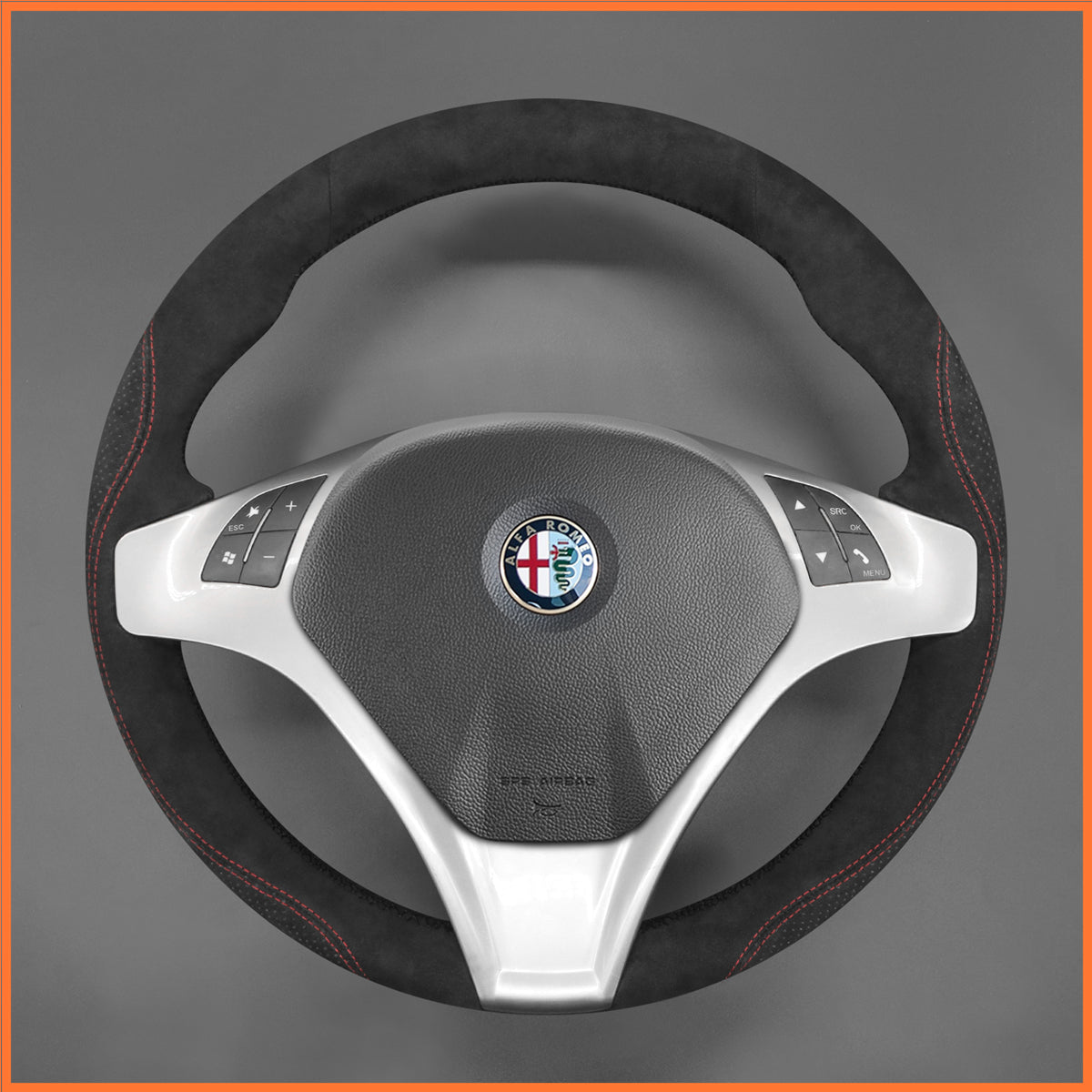 MEWANT Funda para volante de Alfa Romeo Giulietta 2010-2014 MiTo 2008-2015