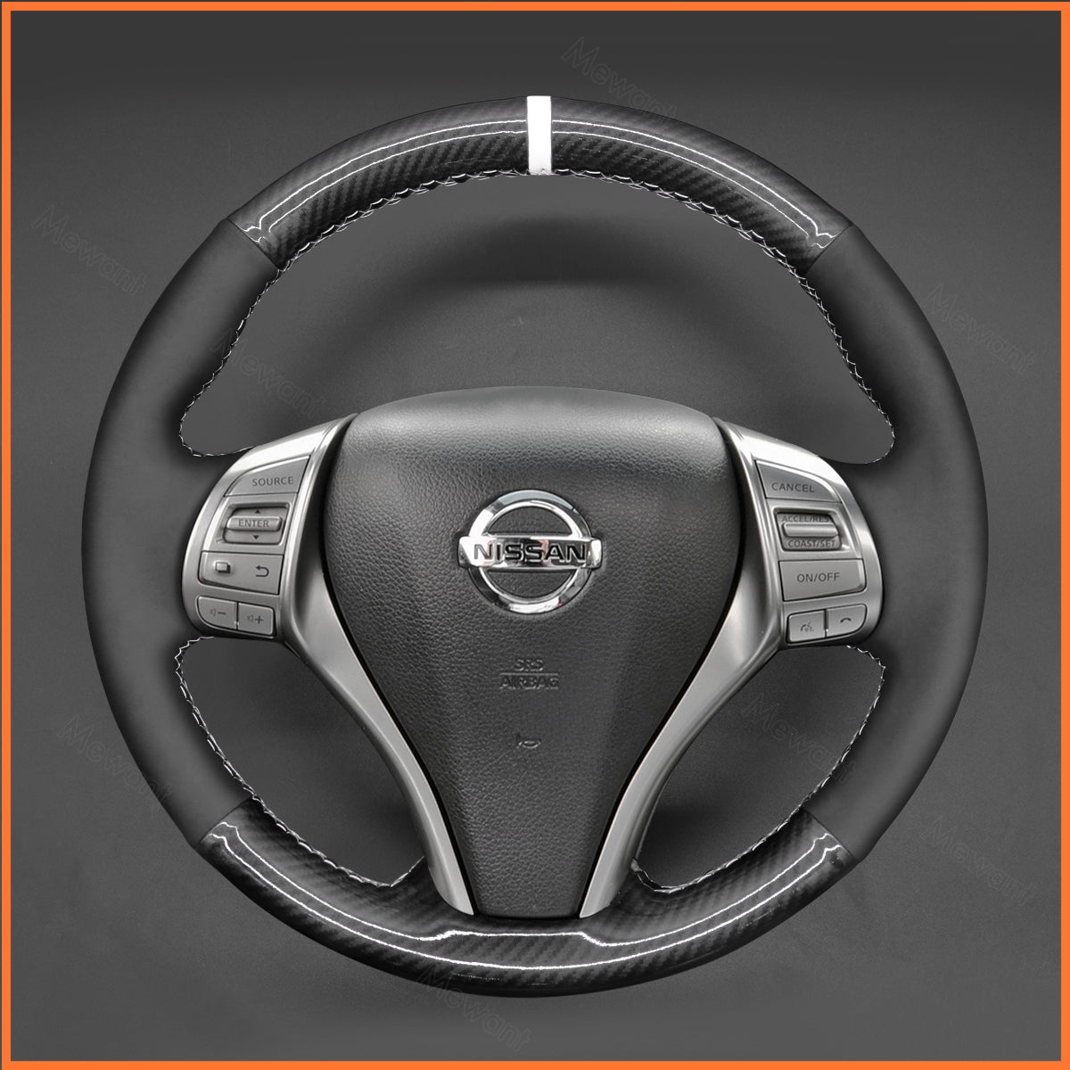 MEWANT Lenkradbezug für Nissan Qashqai / X-Trail 2014-2017 / Teana / Altima / Sentra 2014-2017 / Tiida 2015 / Navara 2016-2020 / Pulsar 2014-2019 - Mewant.de