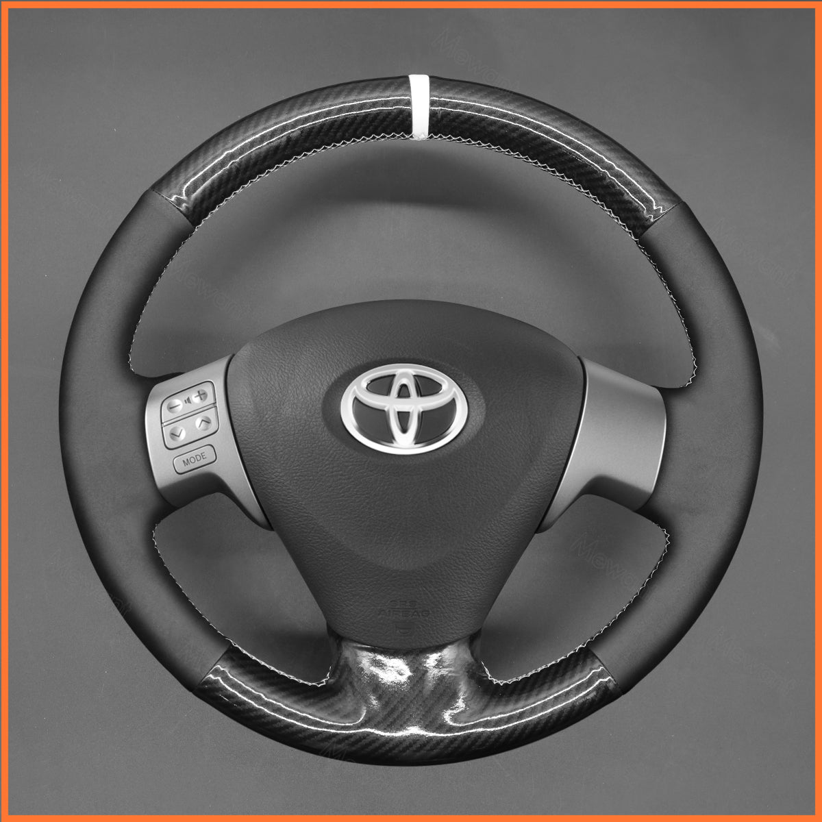 MEWANT Lenkradbezug für Toyota Corolla 2006-2010 / Auris 2006-2010 / Isis 2009-2011 / Aygo (UK) 2012-2014 / Ractis 2005-2010 / Matrix 2008-2010 / Sienta 2013-2015 / Noah (Voxy) 2007-2013 - Mewant.de