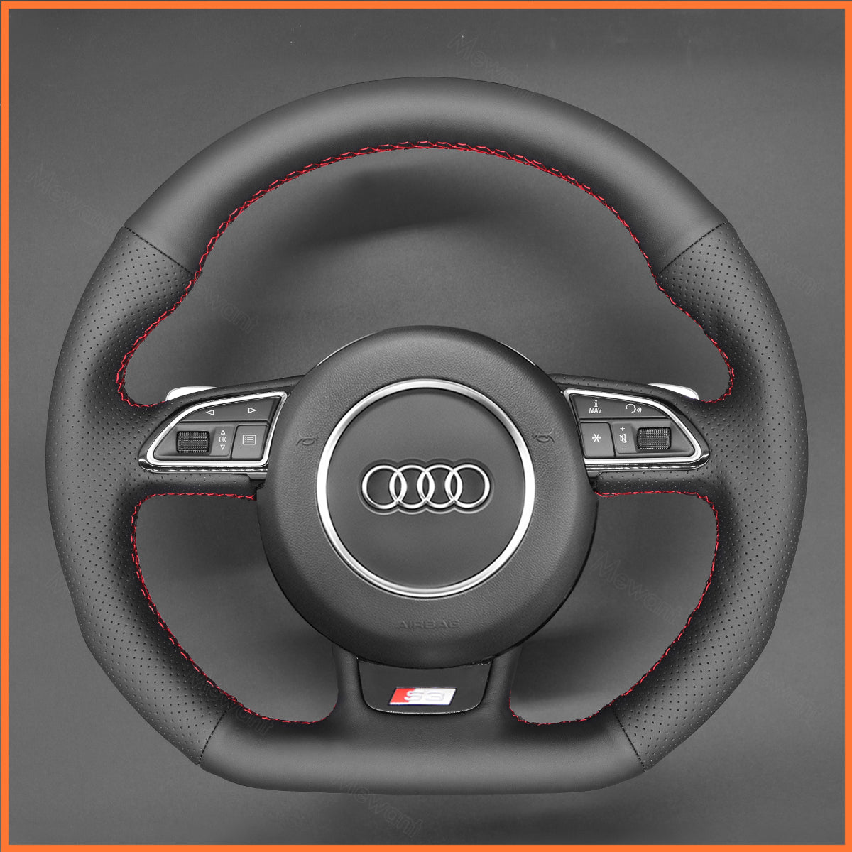 MEWANT Lenkradbezug für Audi A5 A7 2012-2018 / RS 5 RS 7 2014-2018 / S3 S4 S5 S6 S7 2013-2018 / SQ5 2014-2017 - Mewant.de