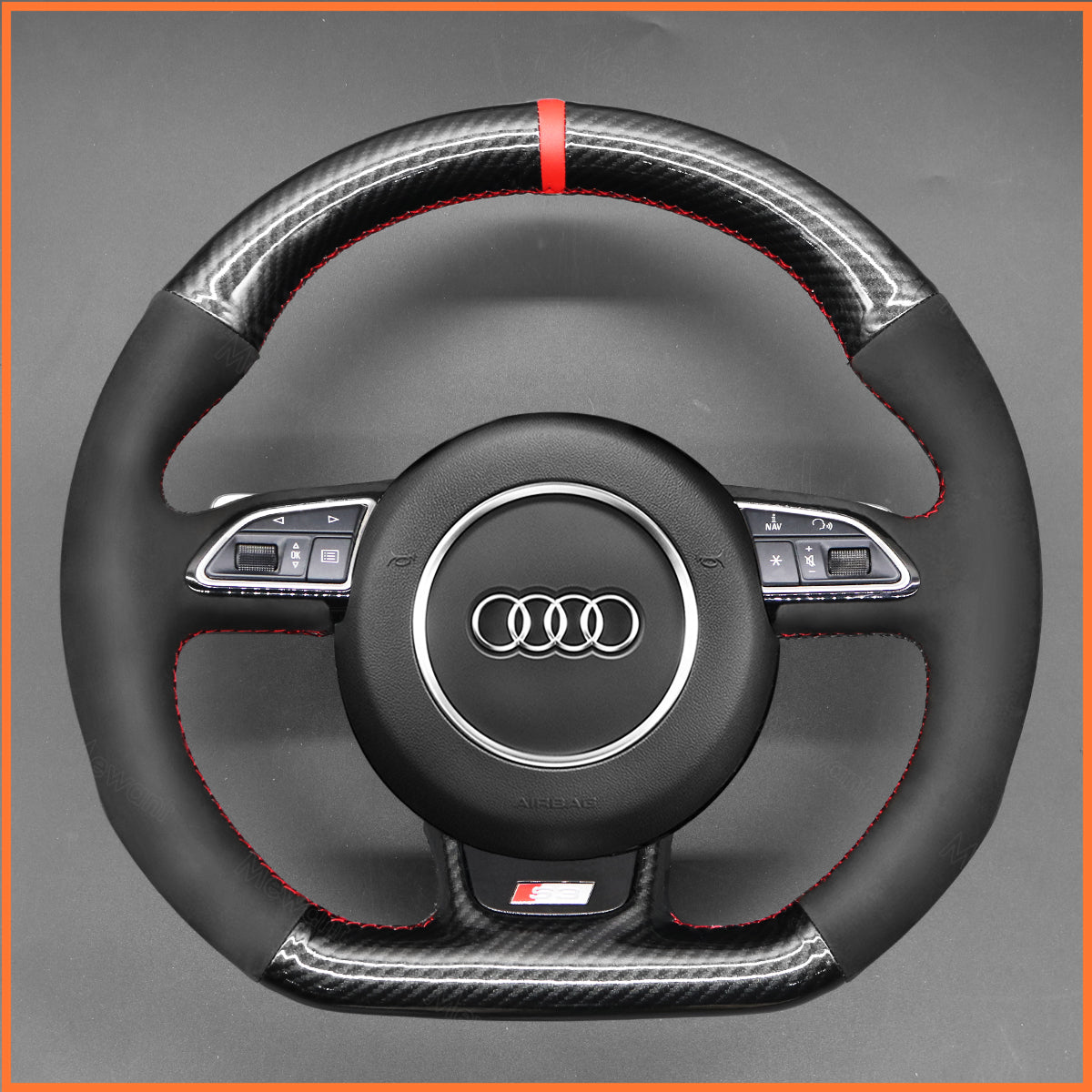 MEWANT Lenkradbezug für Audi A5 A7 2012-2018 / RS 5 RS 7 2014-2018 / S3 S4 S5 S6 S7 2013-2018 / SQ5 2014-2017 - Mewant.de
