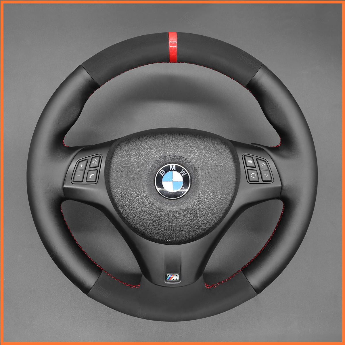 MEWANT Funda de volante para BMW E87 E81 E82 E88 E82 Serie 3 E90 E91 E92 E93 2007-2013