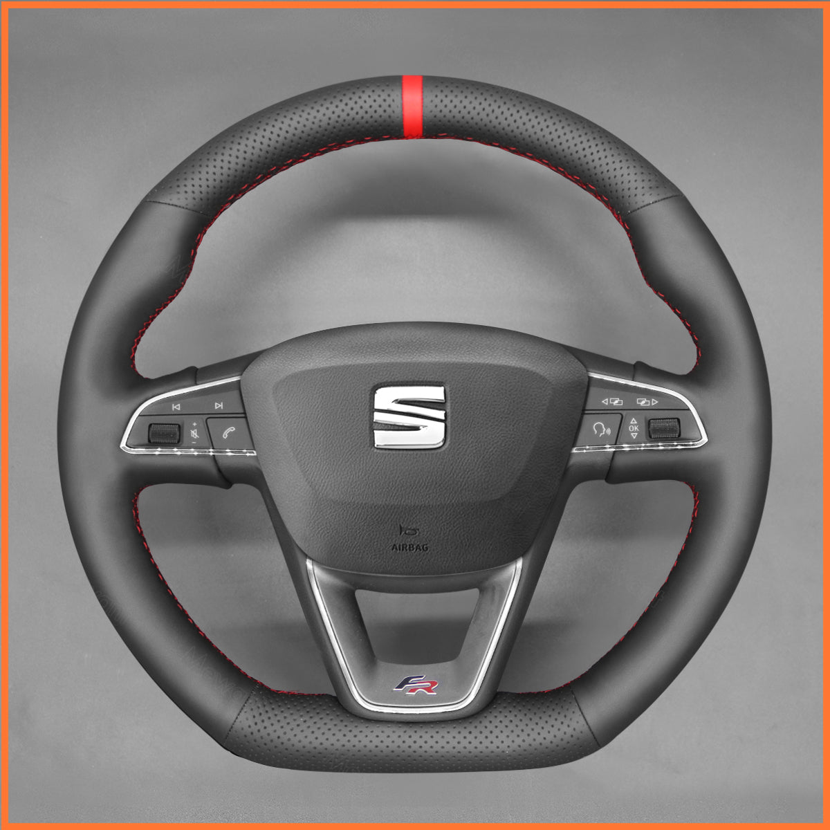 MEWANT Lenkradbezug für Seat Leon 5F (FR/CUPRA) / Ibiza 6F (FR/CUPRA) / Alhambra (FR Line) / Arona (FR Line) / Ateca (FR-Line) / Toledo FR / CUPRA Ateca 2018-2020 - Mewant.de