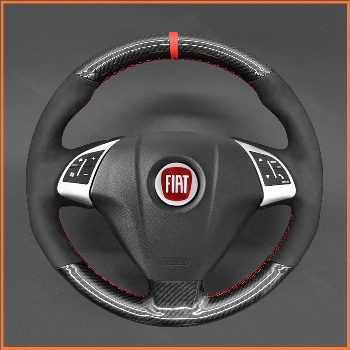 MEWANT Lenkradbezug für Fiat Punto / Bravo / Linea 2007-2019 / Qubo 2008-2015 / Doblo / Grande Punto 2005-2019 - Mewant.de