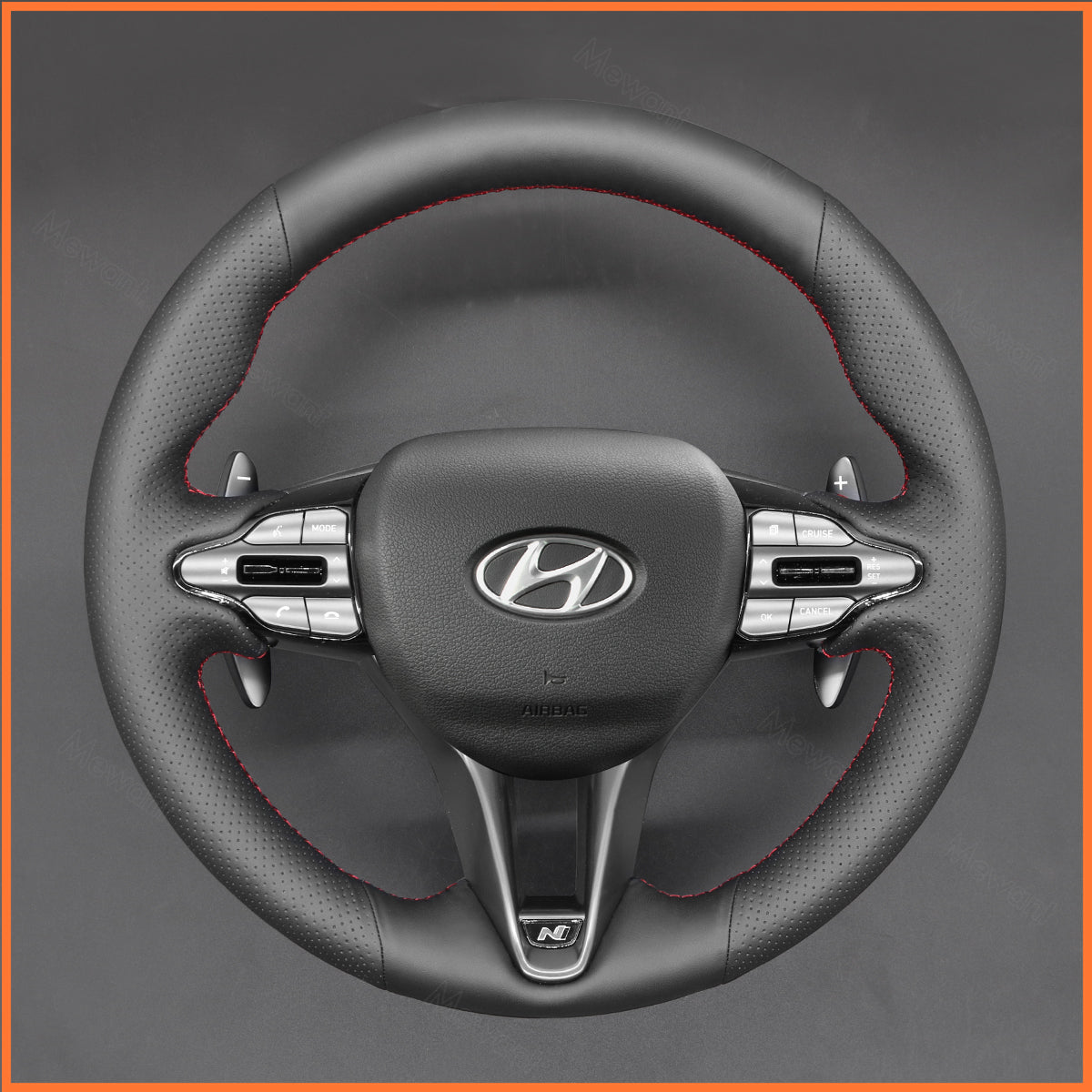 MEWANT Lenkradbezug für Hyundai Elantra N Line 2021-2024 / Elantra N 2022-2023 / Kona N 2022-2023 / Veloster N 2019-2022 - Mewant.de