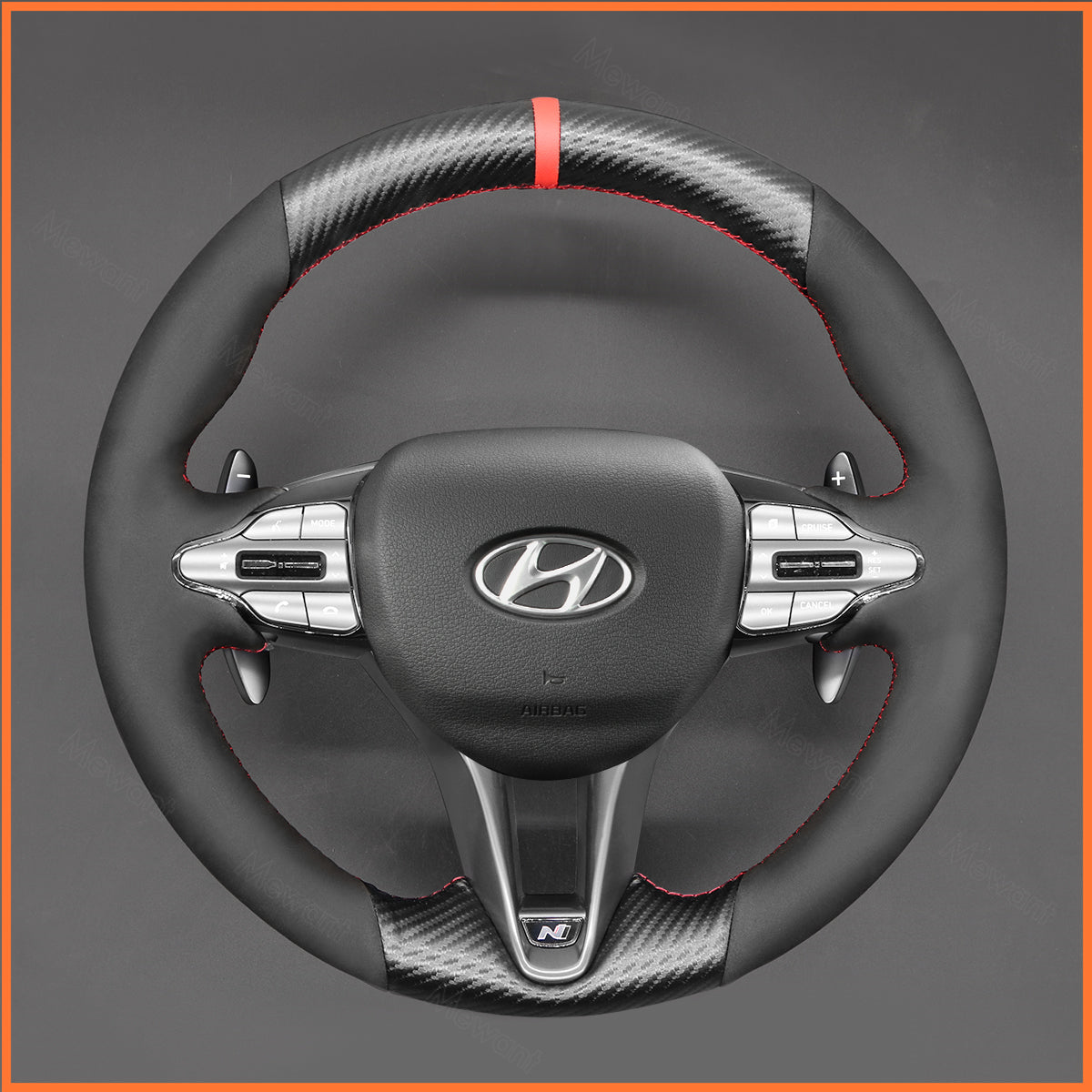 MEWANT Lenkradbezug für Hyundai Elantra N Line 2021-2024 / Elantra N 2022-2023 / Kona N 2022-2023 / Veloster N 2019-2022 - Mewant.de