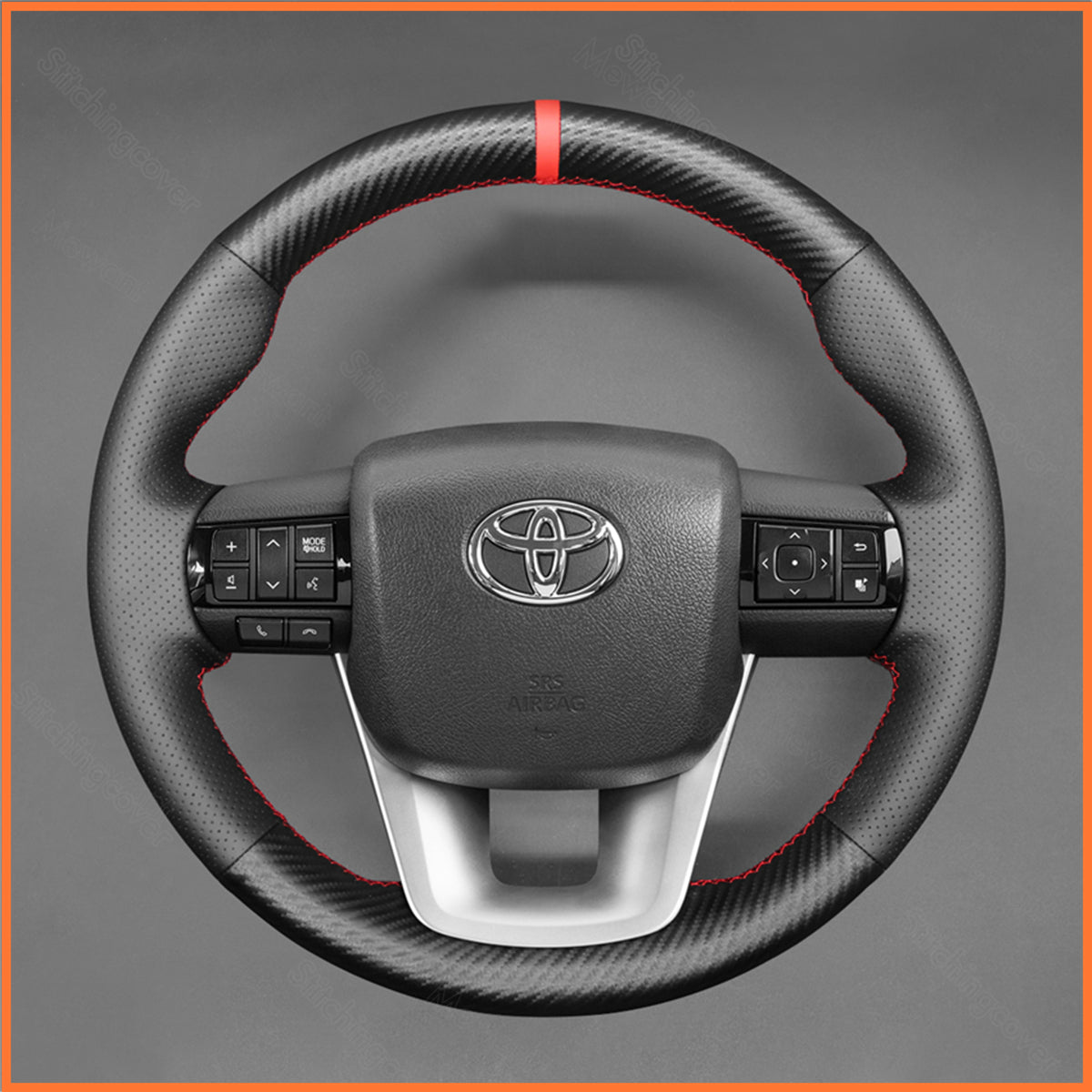 MEWANT Lenkradbezug für Toyota Hilux 2015-2024 / Fortuner II 2015-2021 / Land Cruiser 70 Series (J76/J78) 2022-2024 - Mewant.de