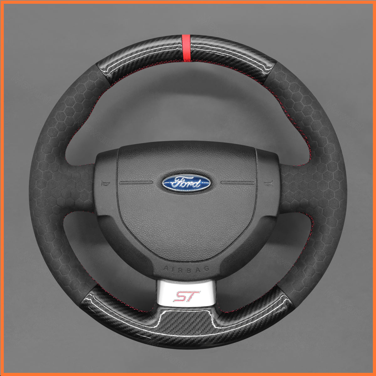 MEWANT Lenkradbezug für Ford Fiesta MK6 ST RS 2002-2008 / Fusion 2002-2012 / Transit Connect 2002-2013 - Mewant.de