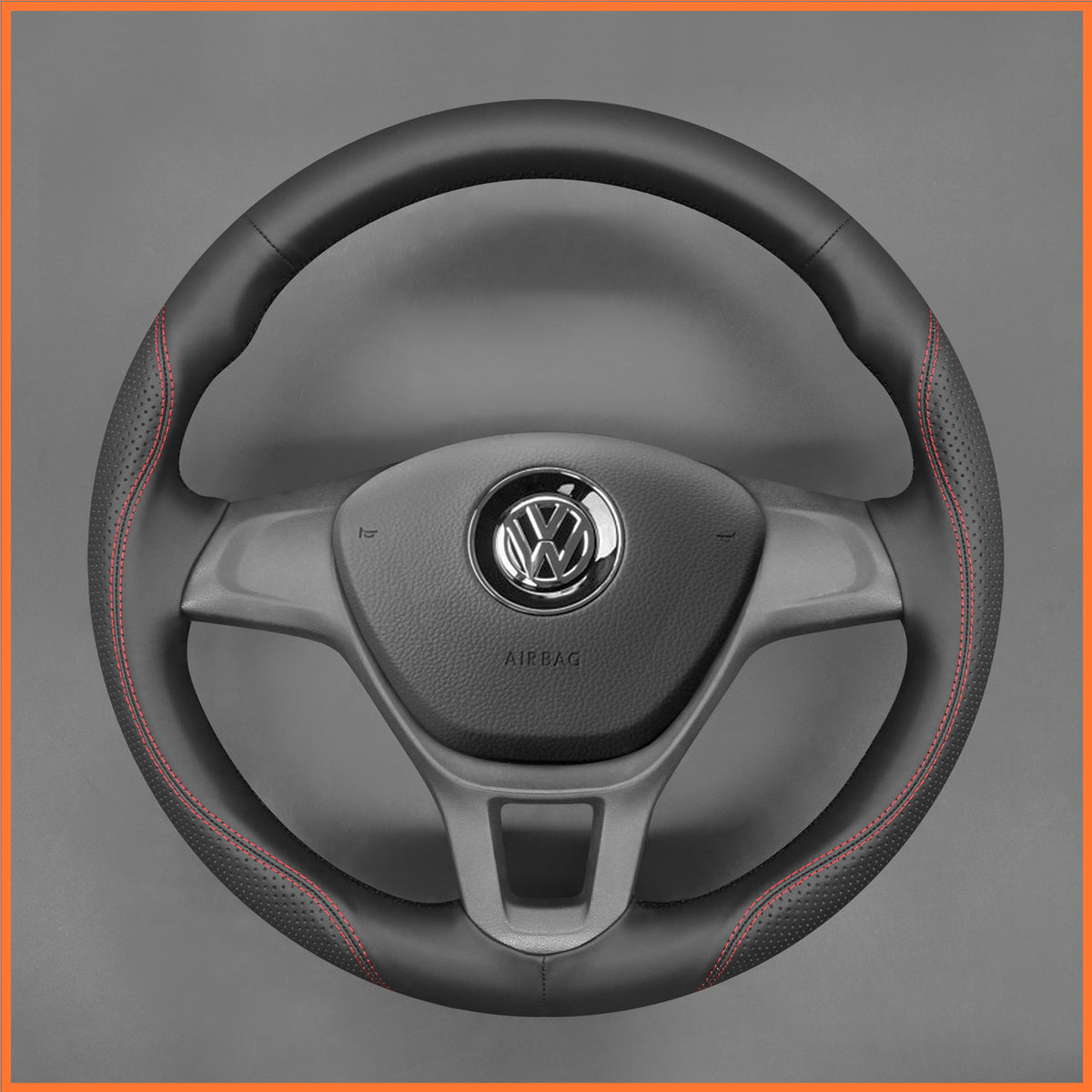MEWANT Funda de volante para Amarok T6 California Caravelle Kombi Multivan 2015-2021 Transporter, cosido a mano, protector de volante