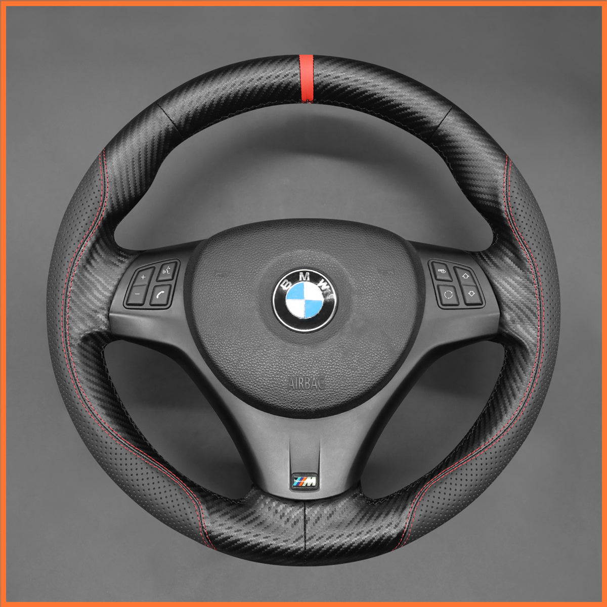 MEWANT Funda de volante para BMW E87 E81 E82 E88 E82 Serie 3 E90 E91 E92 E93 2007-2013