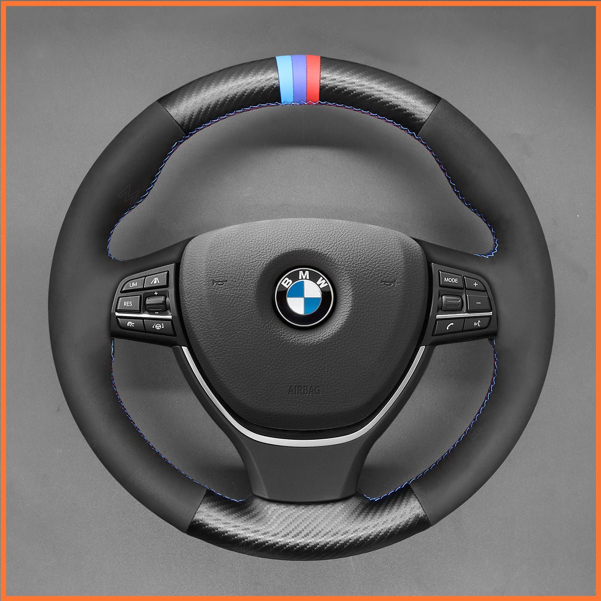 Funda de volante MEWANT para BMW F10 F11 F07 F12 F13 F06 F01 F02 2009-2017