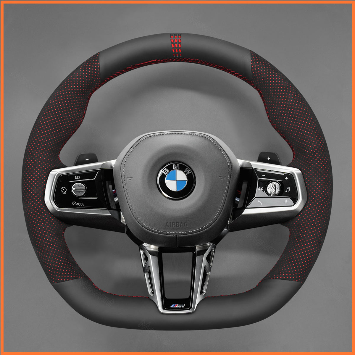 MEWANT Funda para volante para BMW G60 Sedan G61 Touring G70 i5 G60 G61 i7 G70 2023-2025