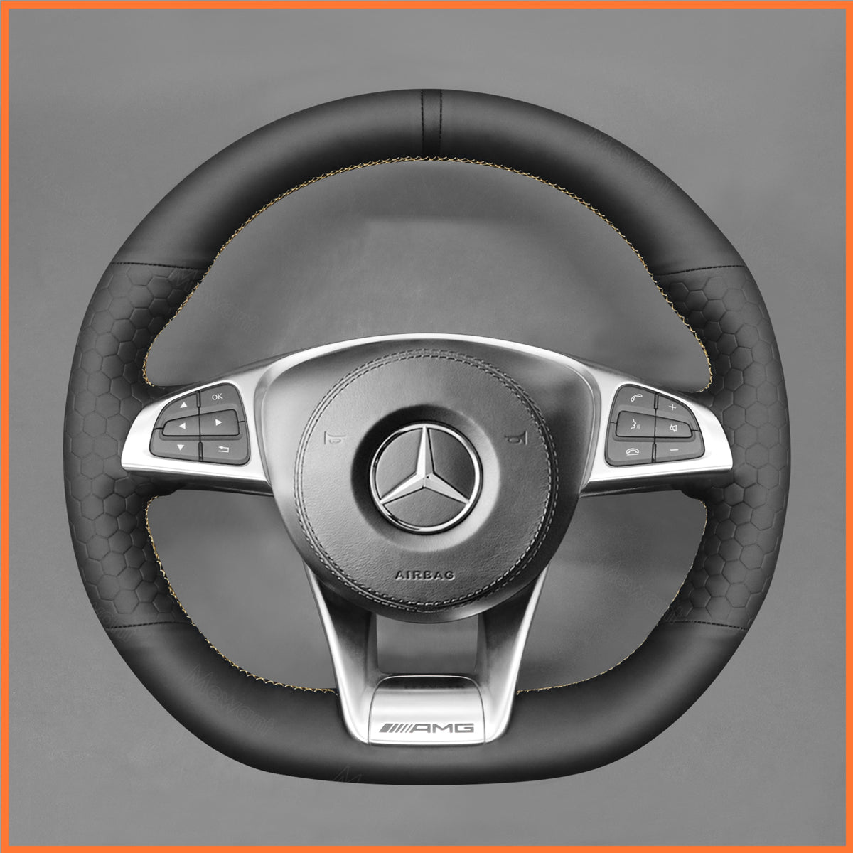 MEWANT Lenkradbezug für Benz AMG GT C190 R190 / C 63 W205 / CLA 45 C117 / E 43 W213 / SLC 43 / SL 63 2016-2019 - Mewant.de