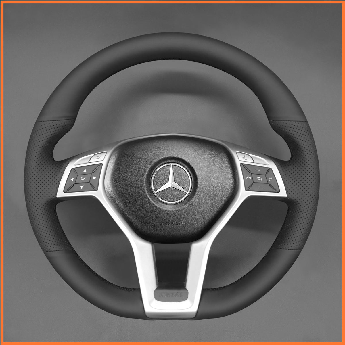 Funda de volante MEWANT para Benz Clase C W204 / Clase E W212 / Clase CLS C218 / GLA 45 AMG X156 / Clase SL R231 / Clase SLK R172 2012-2016