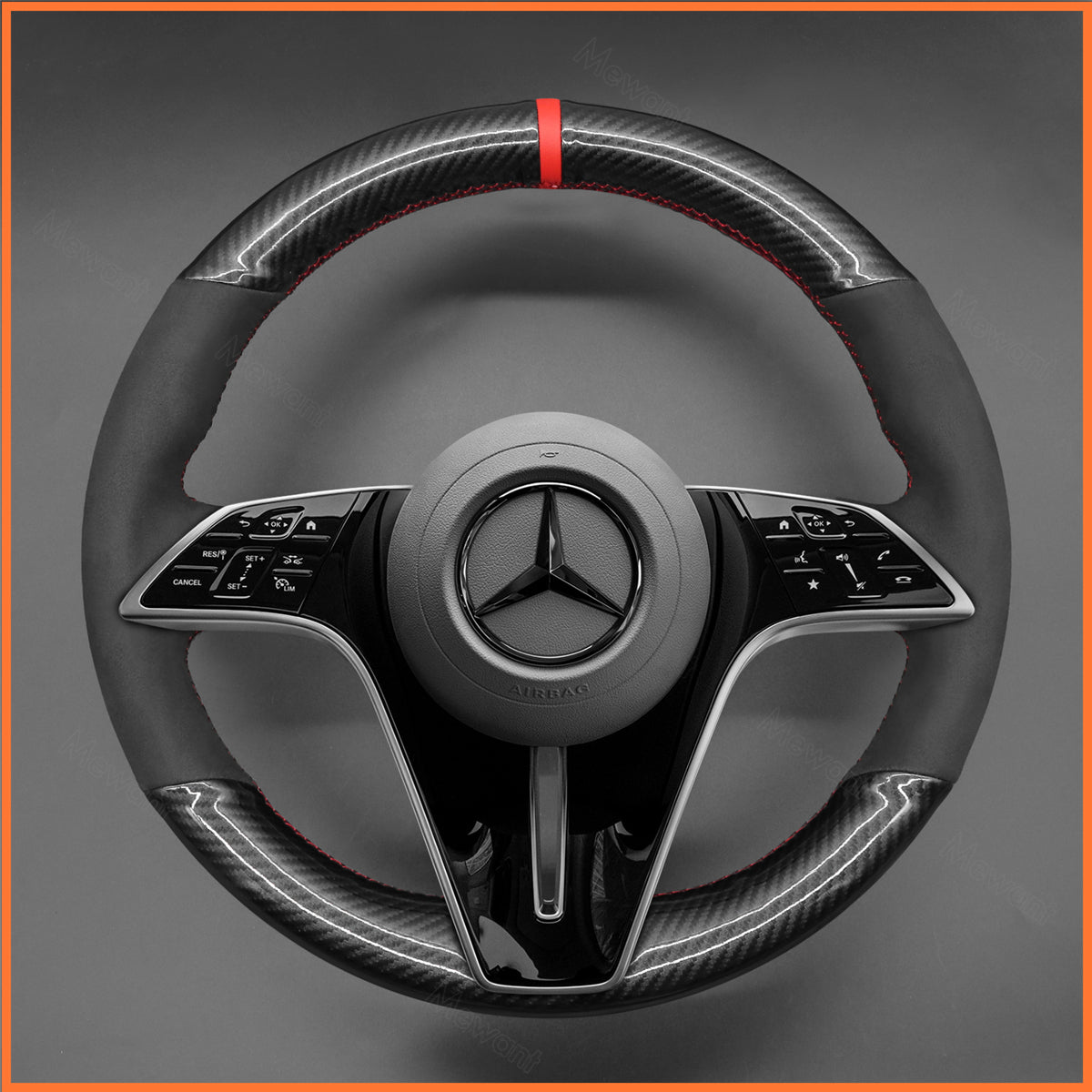 MEWANT Funda para volante para Benz Clase CLS C257 Clase E W213 W214 EQS V297 Clase GLE Clase S W223 2021-2023