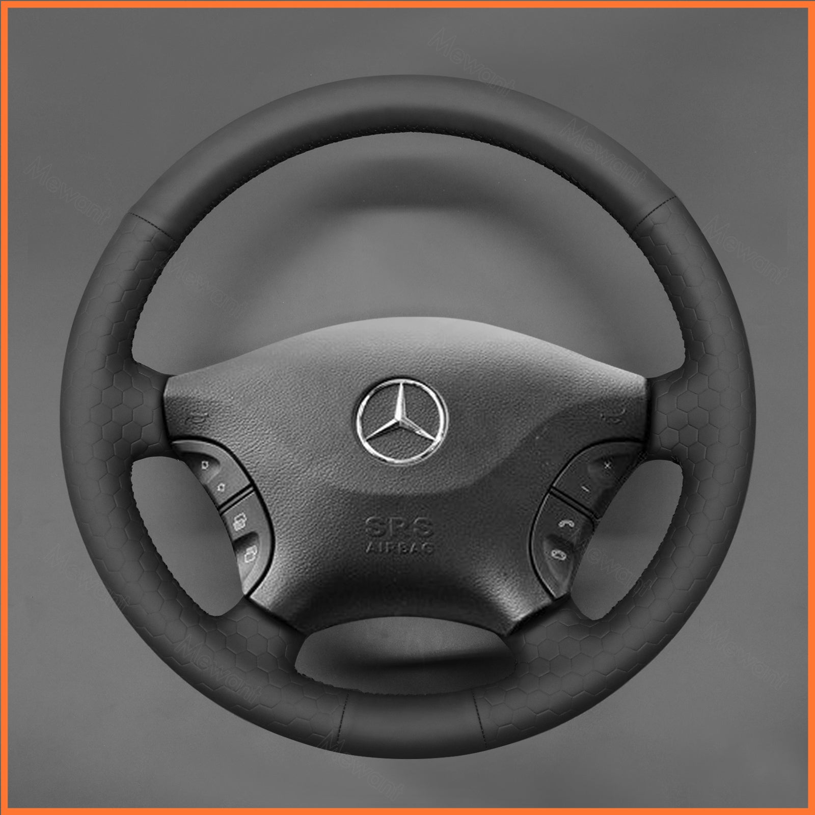 MEWANT Lenkradbezug für Benz W639 Viano Vito Hand Nähen Schwarz Kunstleder Mikrofaser Leder Auto Lenkradhülle - Mewant.de