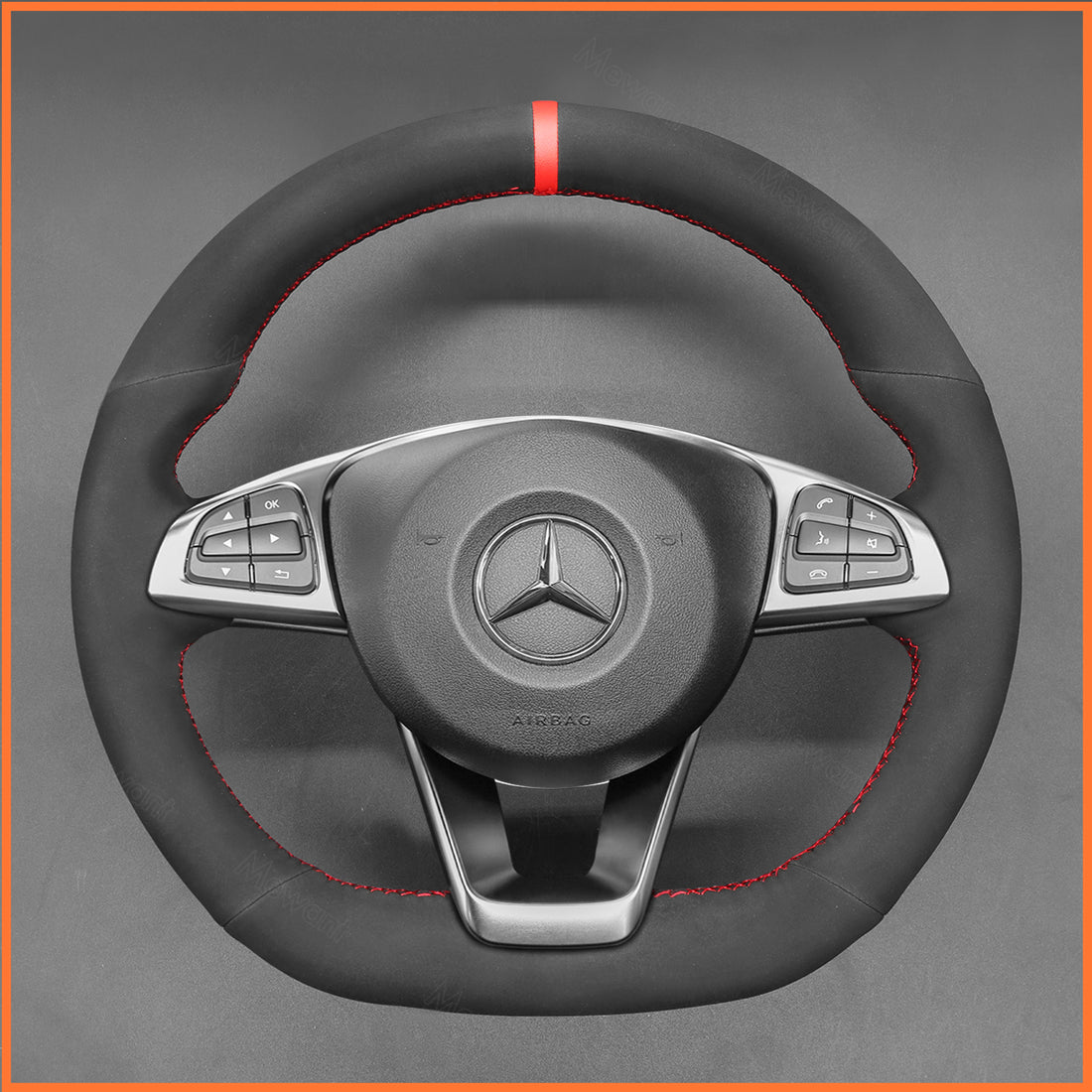 Mercedes Lenkrad mit modellspezifisch vernähtem Lenkradbezug