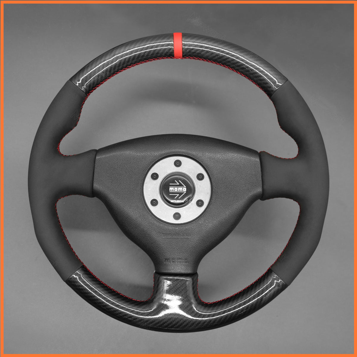 MEWANT Lenkradbezug für Mitsubishi Lancer Evolution 5 V 1998 / Lancer Evolution 6 VI 1999-2000 - Mewant.de
