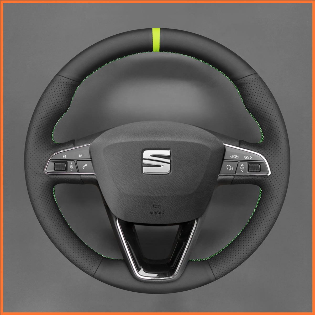 MEWANT Lenkradbezug für Seat Leon 5F 2013-2020 / Ibiza 6F 2015-2021 / Alhambra 7N / Arona / Ateca / Tarraco / Toledo 2014-2019 - Mewant.de