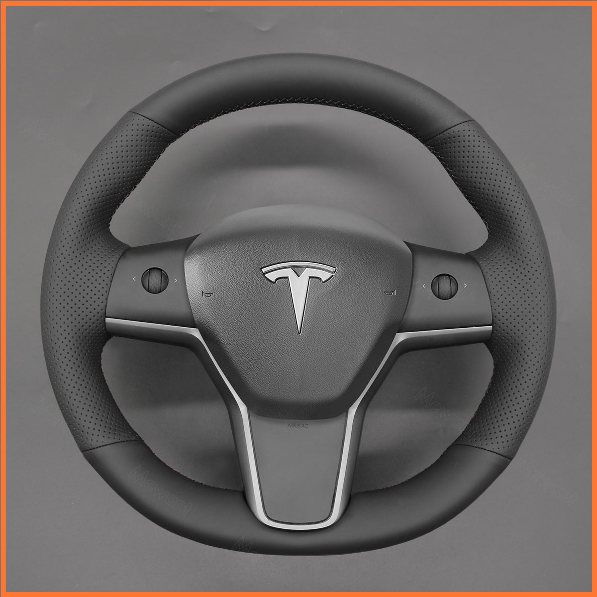 Klassisches Tesla Model 3 oder Model Y Rundlenkrad vor der Erneuerung