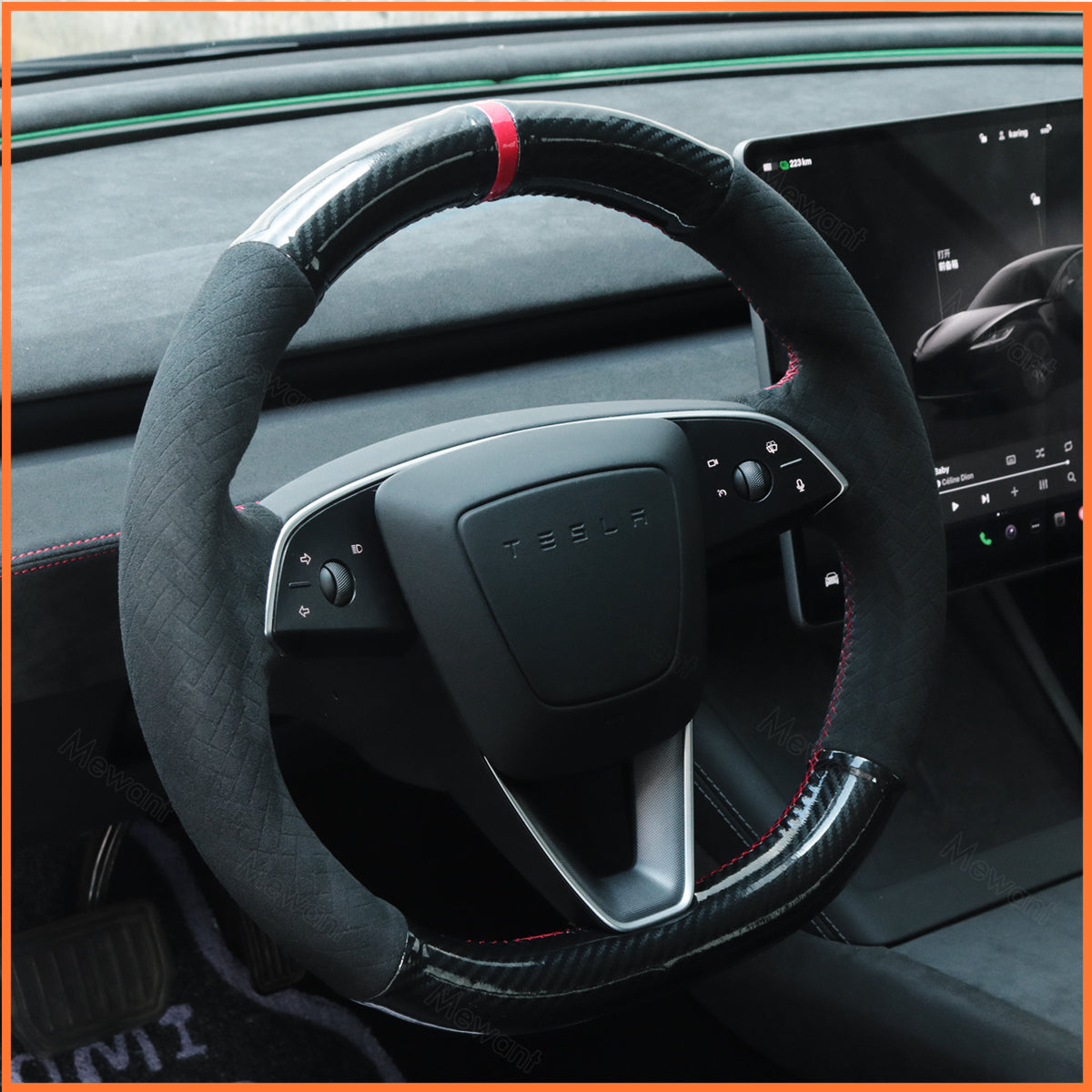 MEWANT Lenkradbezug für Tesla Model 3 Highland 2023-2025 / Model Y 2025 - Mewant.de